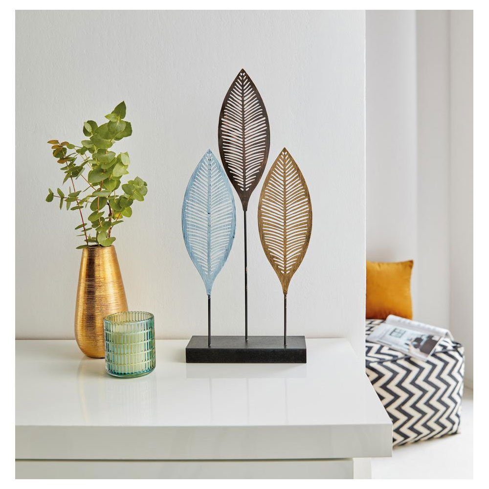 Home-trends24.de Dekoobjekt Metall Deko Objekt Blätter Skulptur Wohnaccesso günstig online kaufen