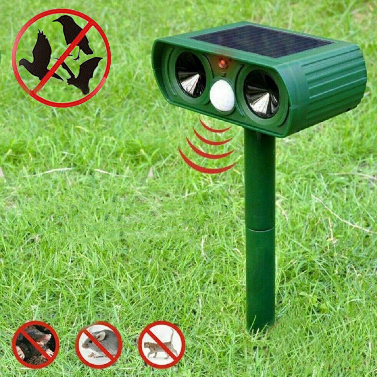 Ultraschall-Tierabwehr Solar Tiervertreiber Ultraschall Marderschreck mit Bewegungsmelder