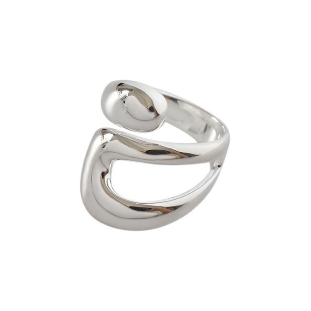POCHUMIDUU Silberring Unregelmäßig gewickelter Ring, verstellbares Armband aus Sterlingsilber