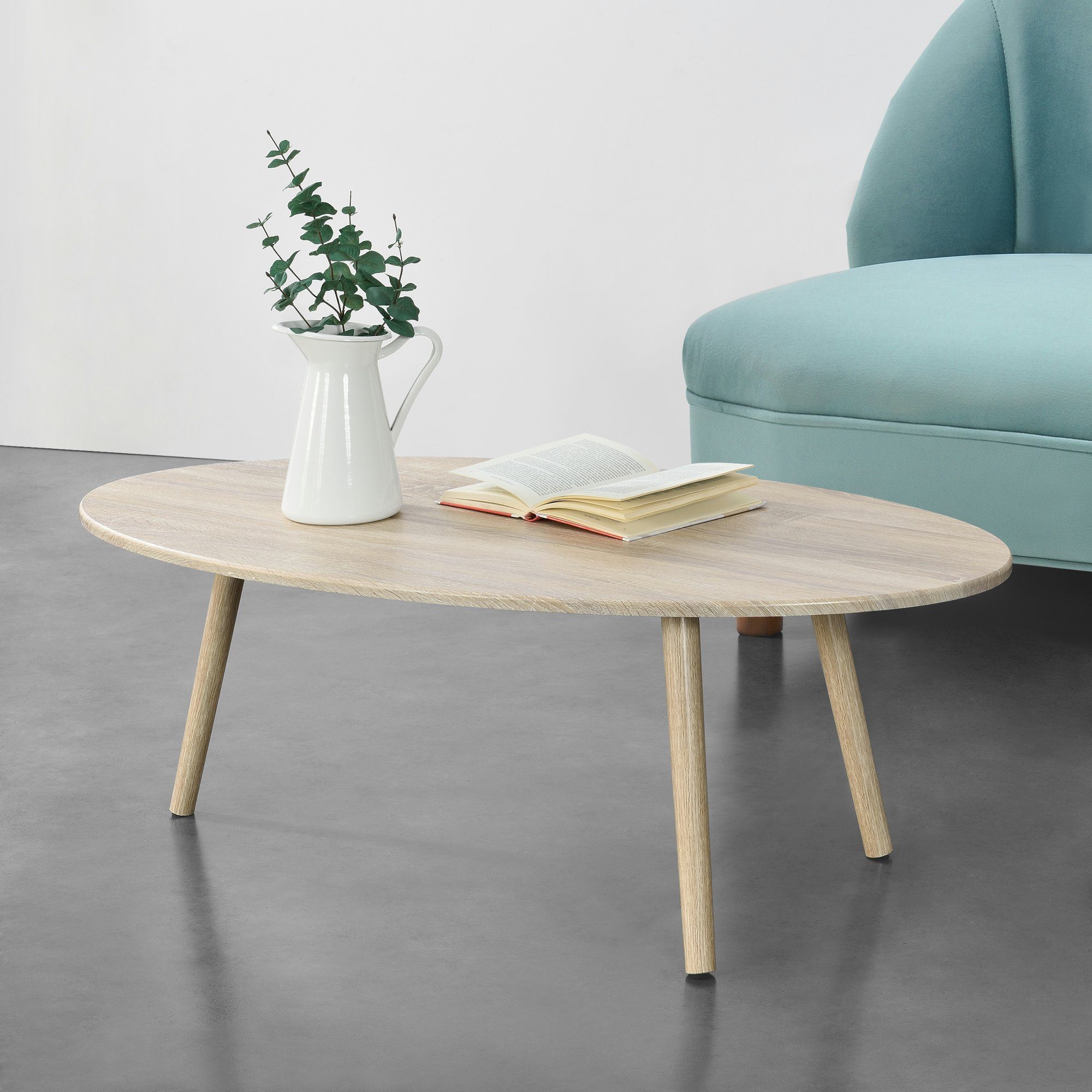 en.casa Couchtisch, »Viborg« Wohnzimmertisch 109,5x59,5x39,5cm Eicheoptik günstig online kaufen