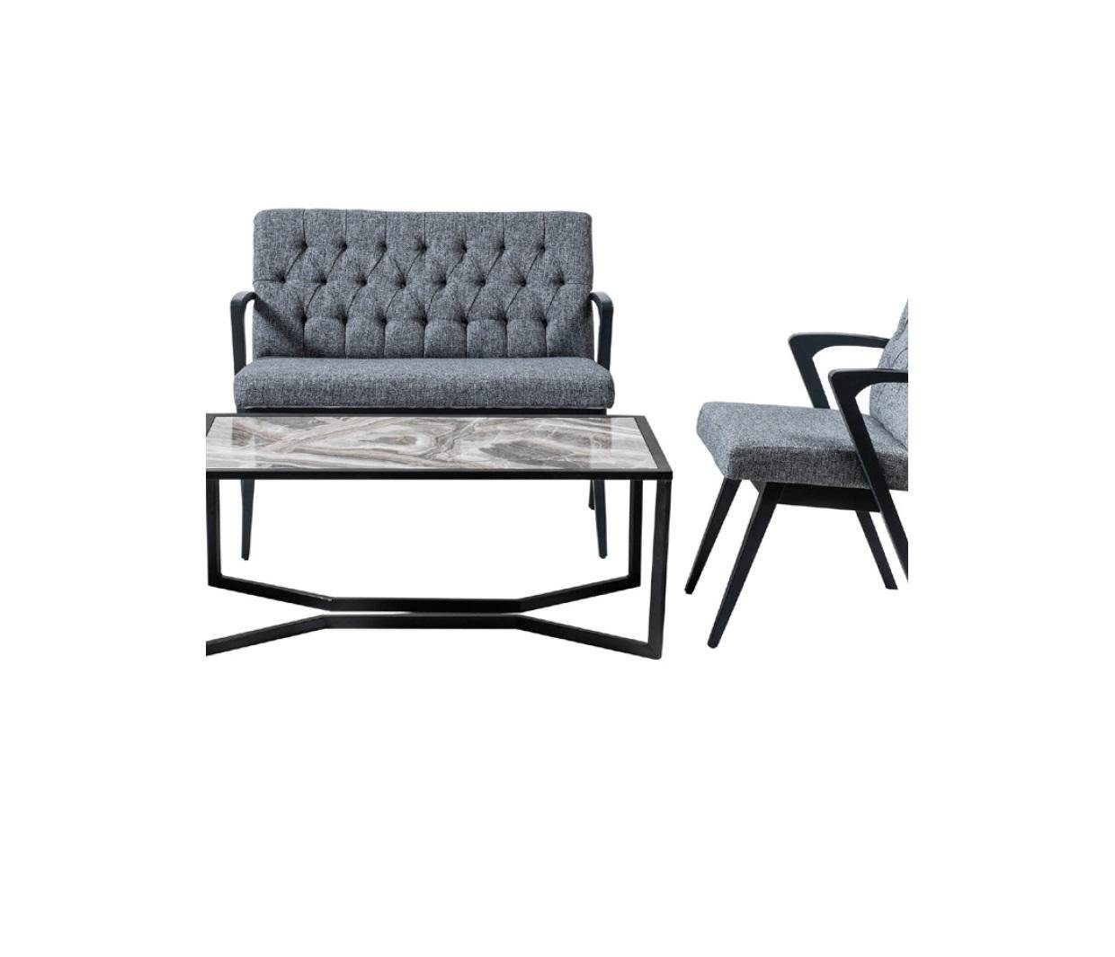 Modern in Stühle+Couchtisch Made Sofa JVmoebel Büromöbel Europe Luxus Zweisitzer+x2 Set Neu,