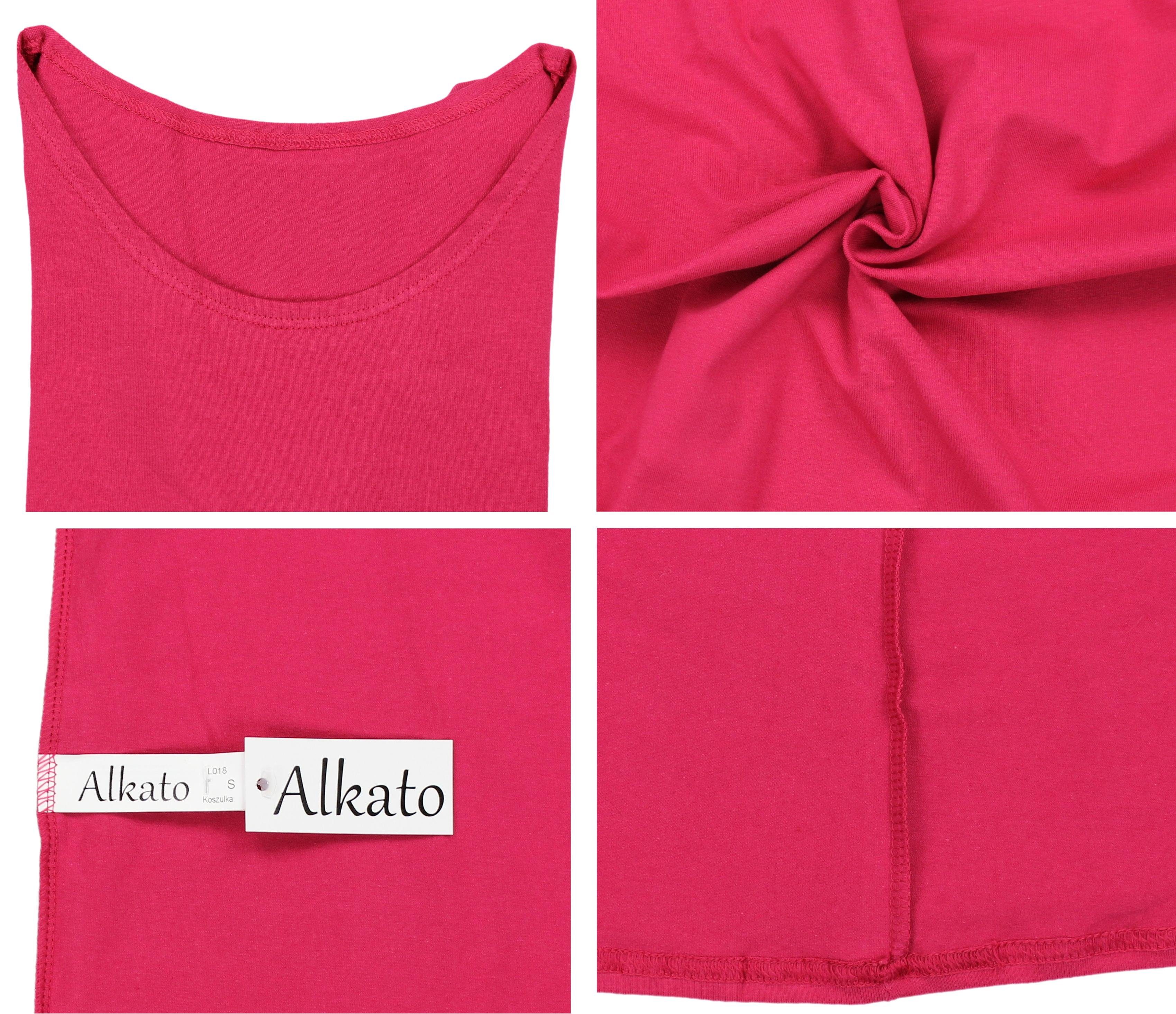 Amarant Shirt Longshirt 3/4 Arm mit Alkato Alkato Rundhals Damen