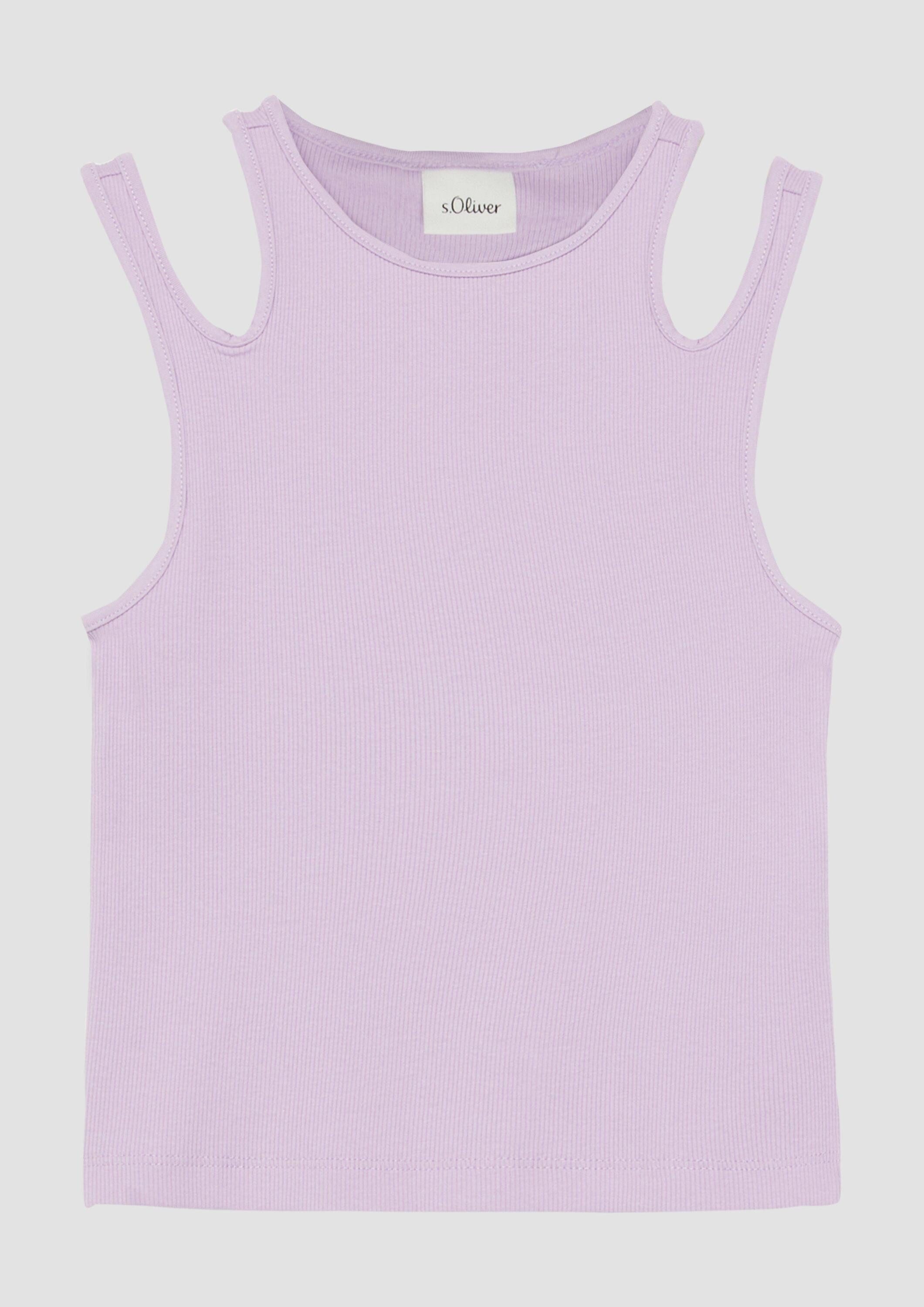 s.Oliver Muskelshirt T-Shirt Top in Rippstruktur mit Cut-outs