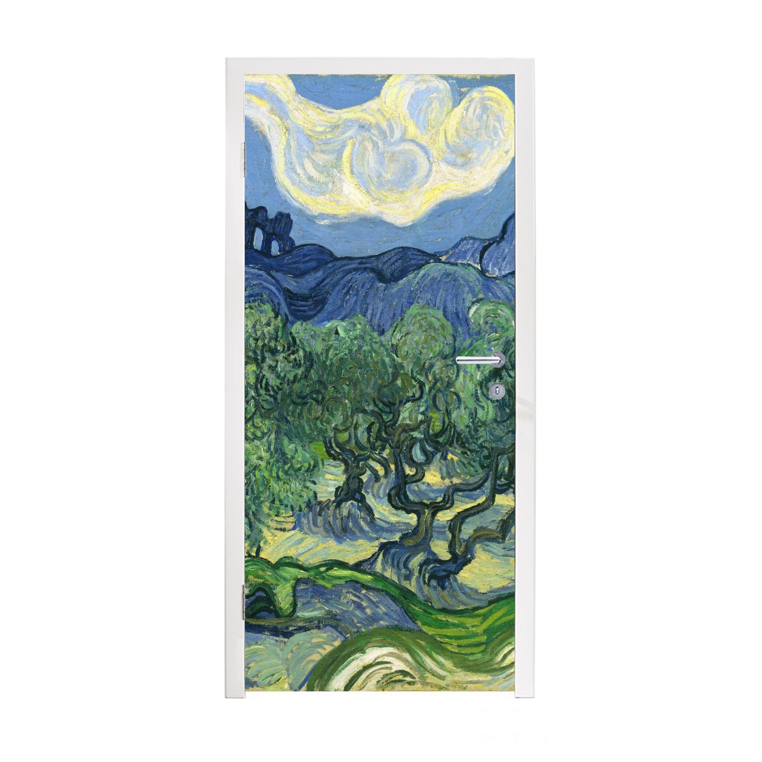 MuchoWow Türtapete Die Olivenbäume - Vincent van Gogh, Matt, bedruckt, (1 St), Fototapete für Tür, Türaufkleber, 75x205 cm