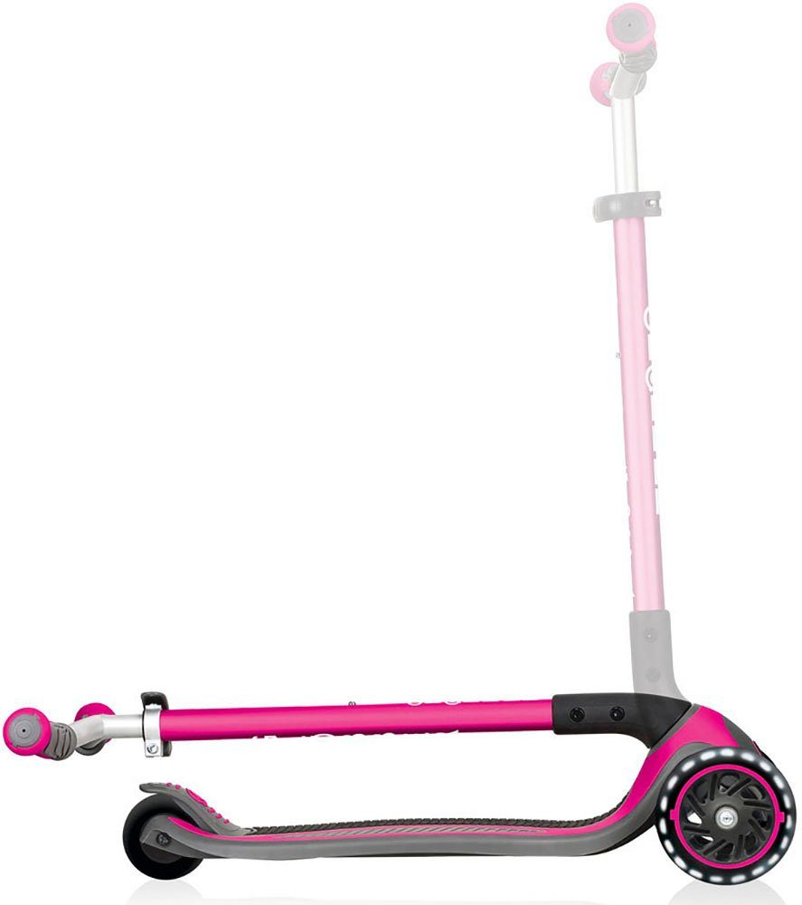 Dreiradscooter pink mit sports MASTER Globber Leuchtrollen authentic & toys LIGHTS,