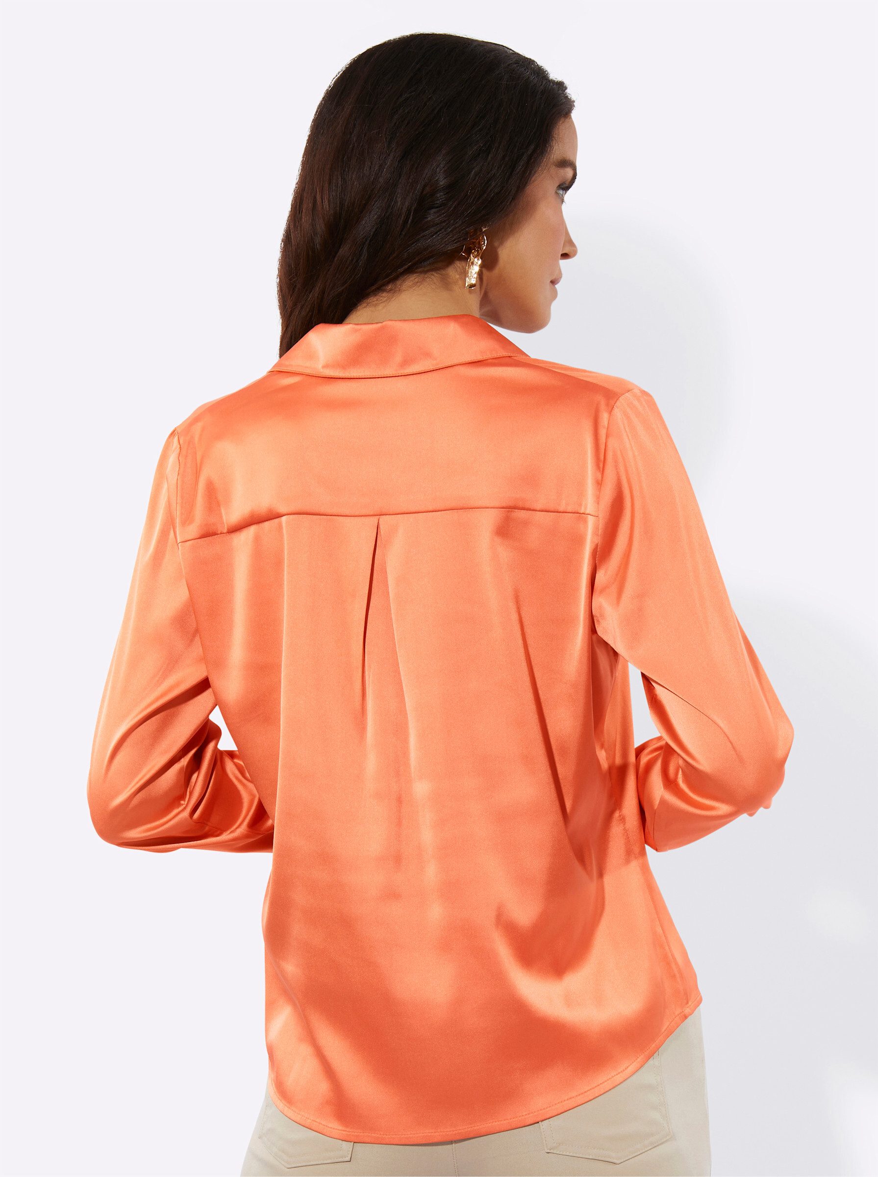 creation L Klassische Bluse Satin-Bluse Langarm