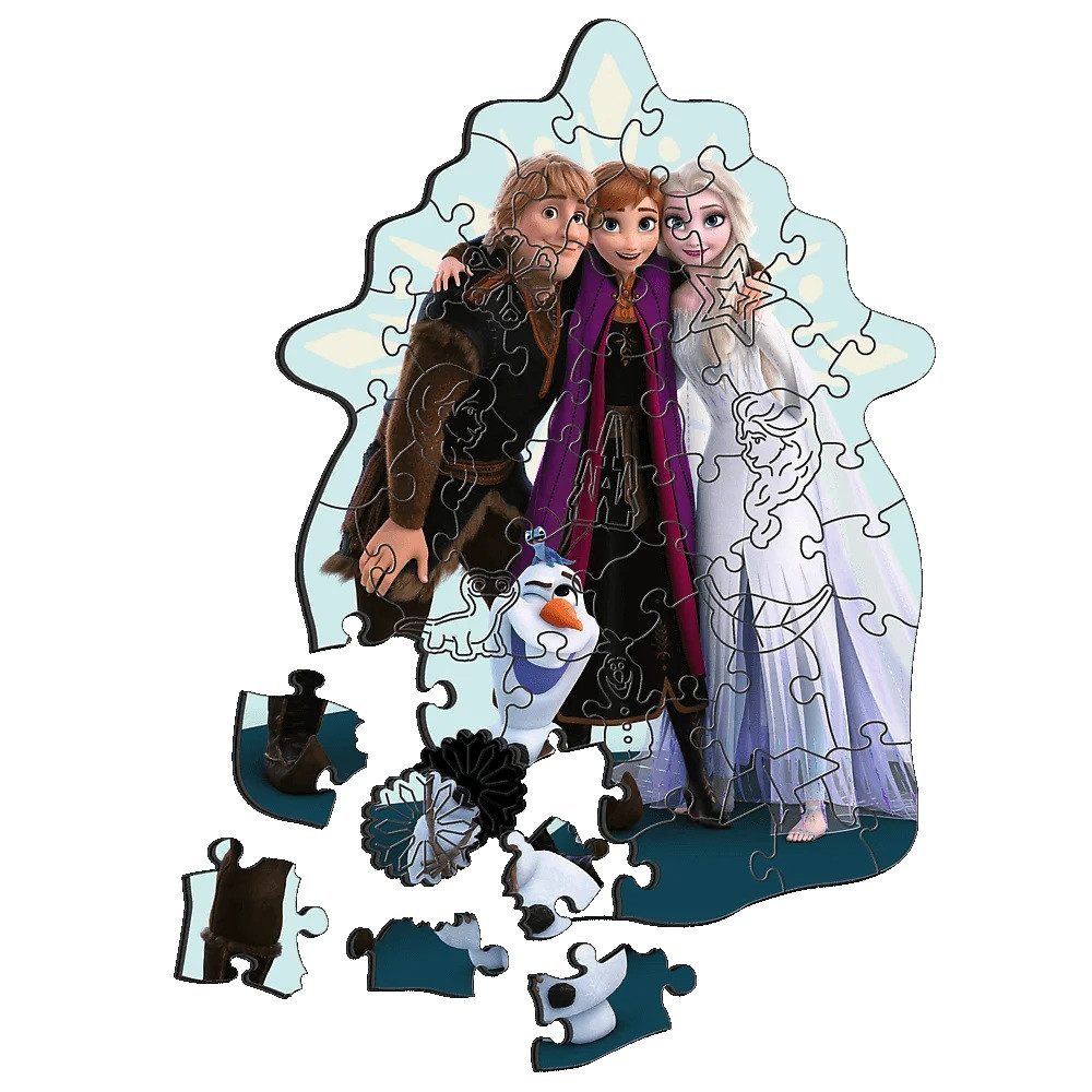 Trefl Puzzle Trefl, Frozen, Lieblingscharaktere, 50 Teile Holzpuzzle, 50 Puzzleteile