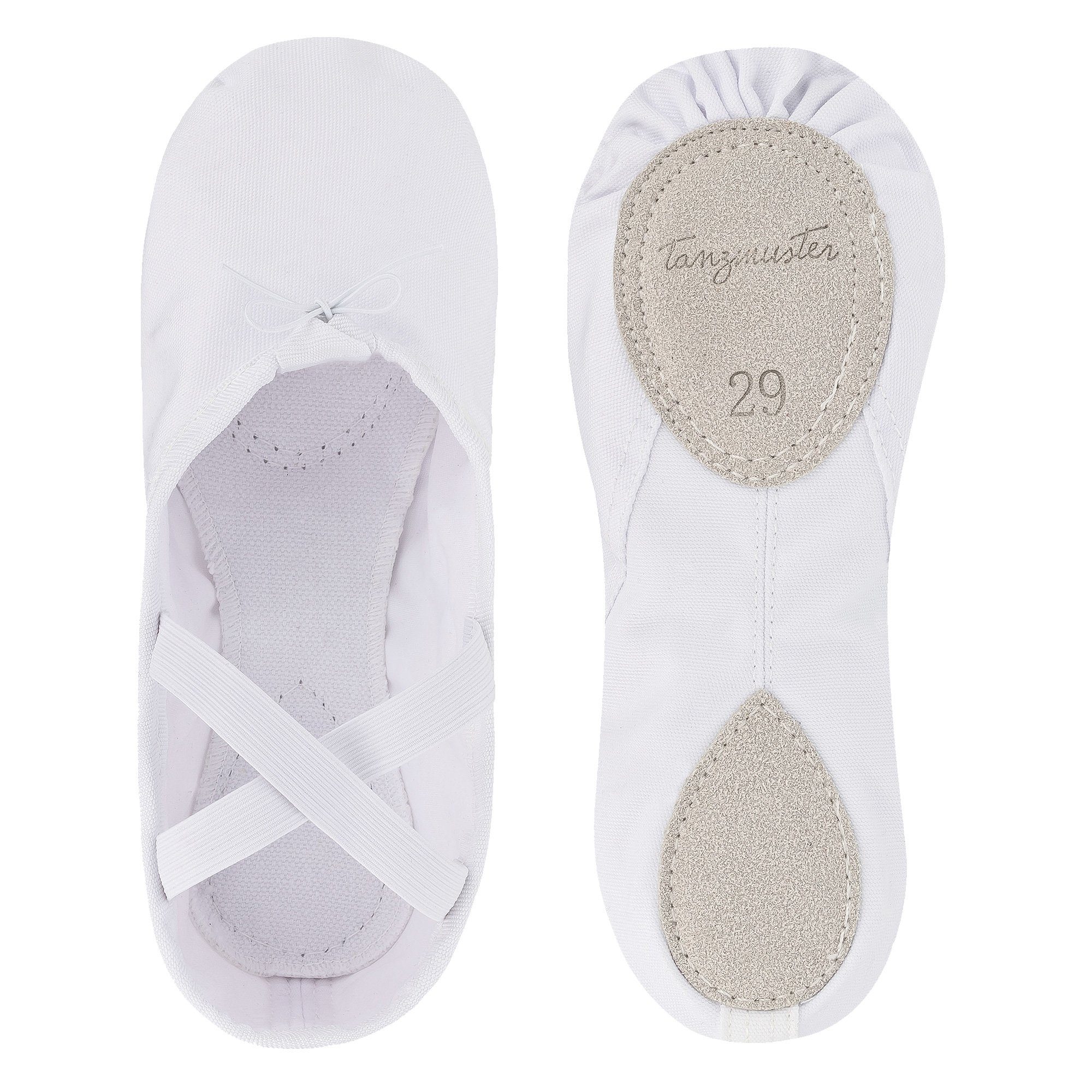 tanzmuster Ballettschuhe Charlie mit geteilter Ledersohle Tanzschuh Ballettschläppchen für Mädchen – Bild 2 von 5