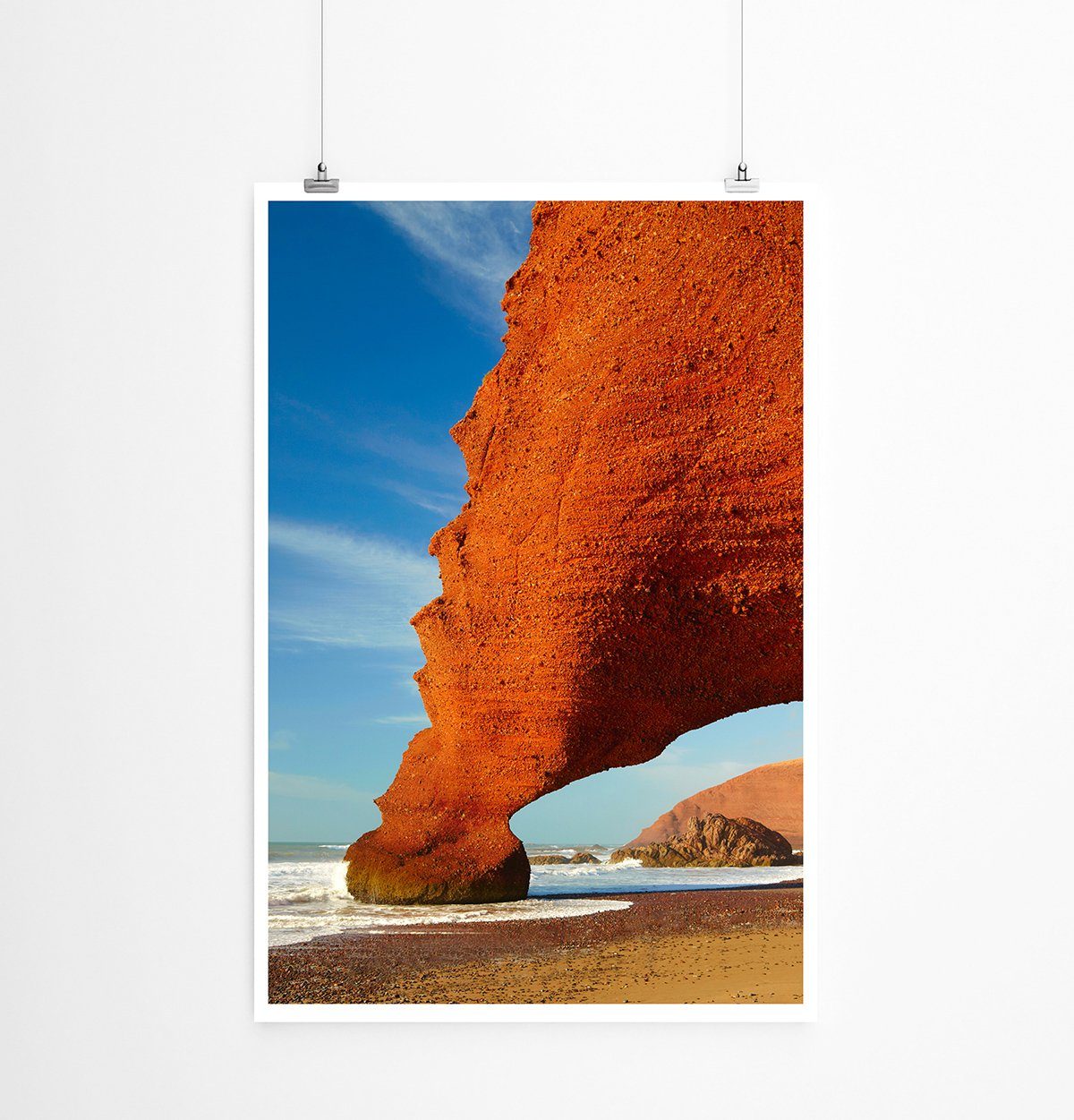 Poster 90x60cm Poster Roter Bogen am Atlantik Marokko
