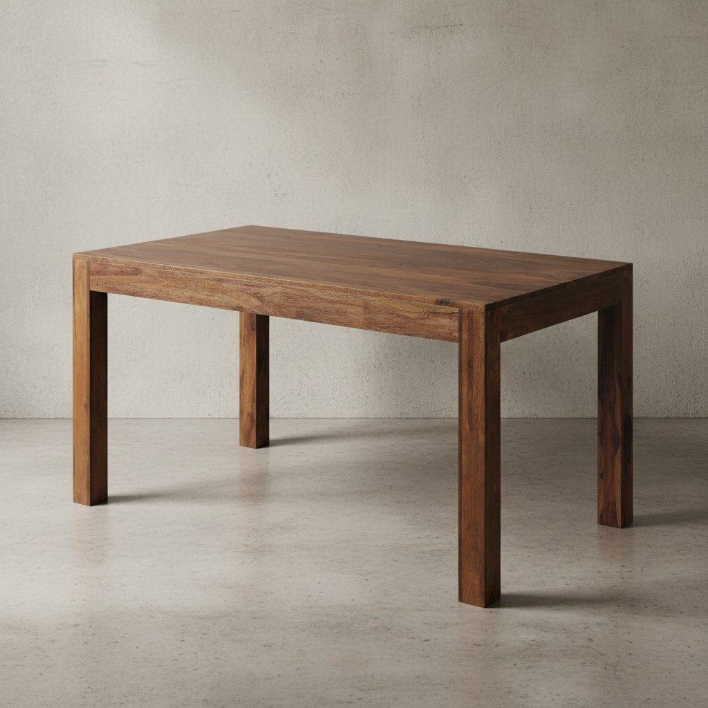 KADIMA DESIGN Esstisch Tisch Handgefertigt Dunkles Massivholz Hell/Dunkel (Handgefertigt, Massivholz, Klarlackversiegelt, Natürliche Maserung), Klarlack-Versiegelung, Massive 8x8 cm Tischbeine, Naturmaserung
