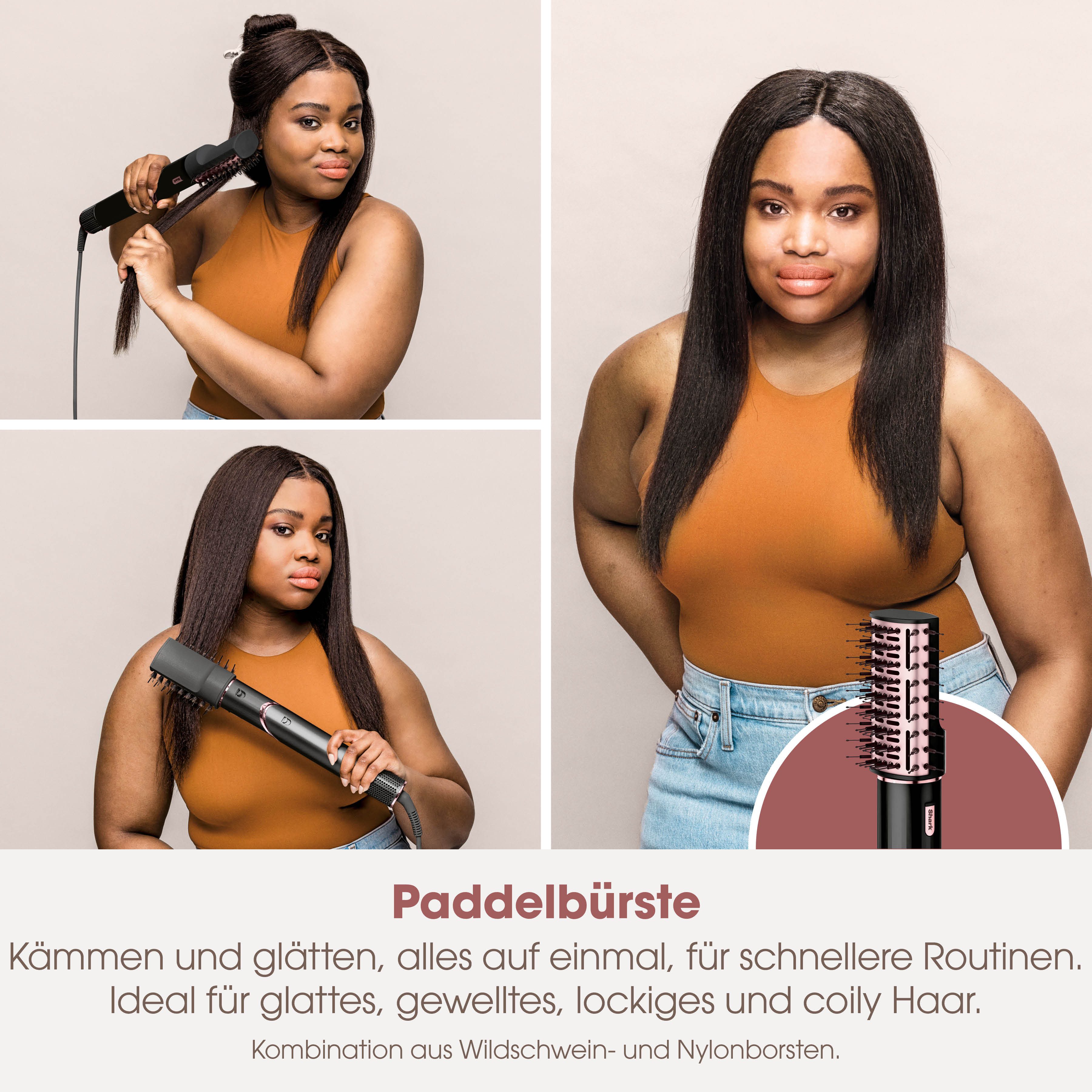 Shark Multihaarstyler FlexStyle 5-in-1 Haarstyler und -trockner - Schwarz HD446EU, Mit einer Drehung vom leistungsstarken Haartrockner zum Styler