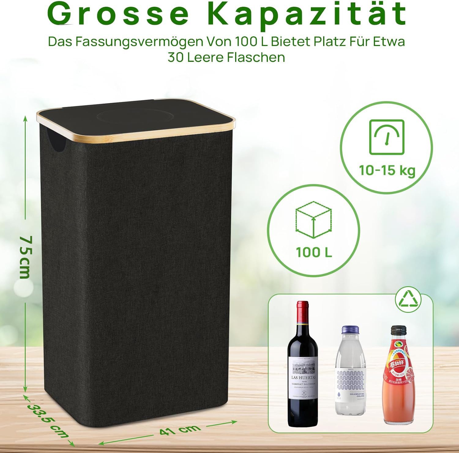 skelo Flaschenkorb Pfandflaschen Sammelbehälter, 100L Fasst 30 Leere Flasch günstig online kaufen