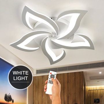 LETGOSPT Deckenleuchte 50W LED-Deckenleuchte, dimmbar, Wohnzimmerlampe mit Fernbedienung, LED fest integriert, Kaltweiß, Naturweiß, Warmweiß, 5 зірок Blumen-Kronleuchter-Lampe, moderne Schlafzimmer-Deckenlampe