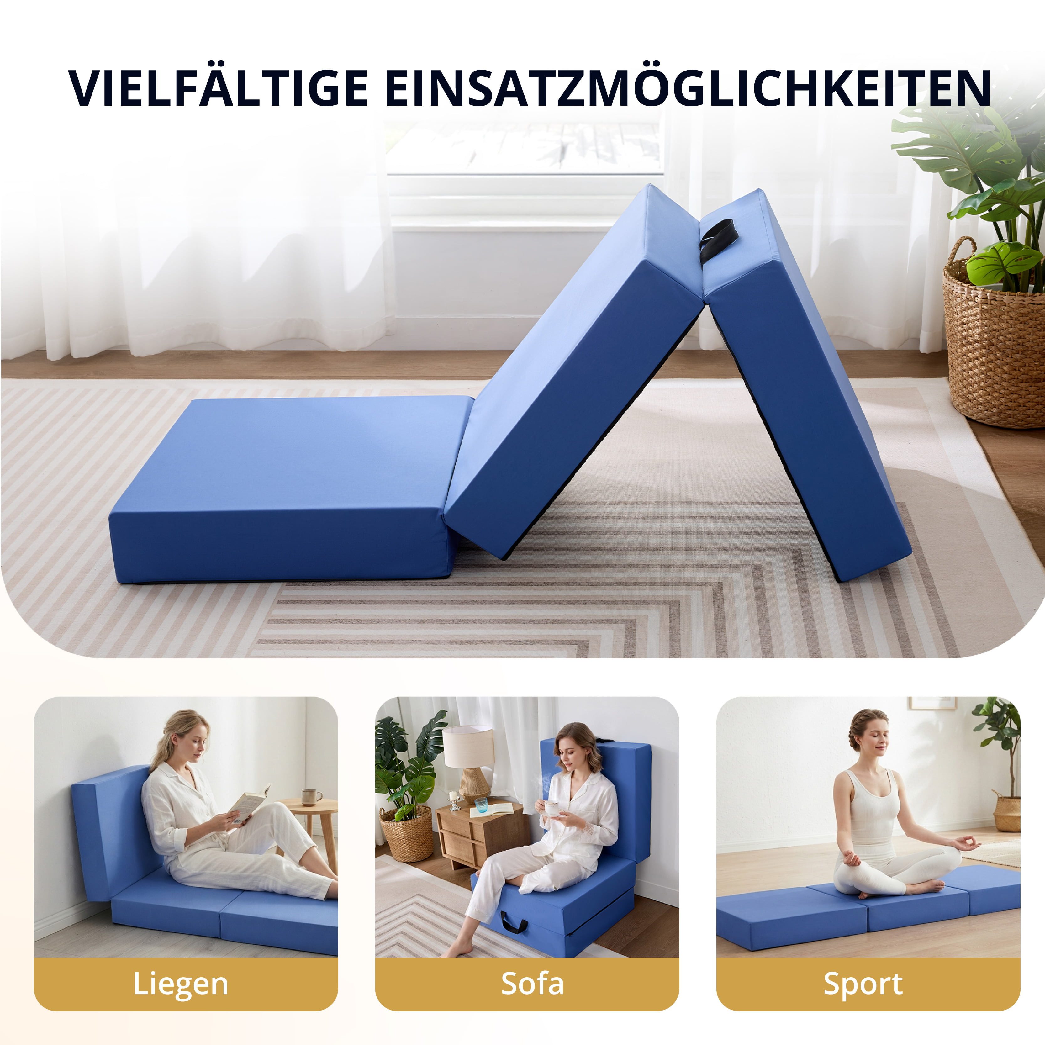 Klappmatratze 15 cm Bambus-Kohle-Memory-Schaum Faltmatratze, Gästematratze Camping, emerspring, 15 cm hoch, Komfortable Faltmatratze für Gäste, Camping und flex – Bild 5 von 5