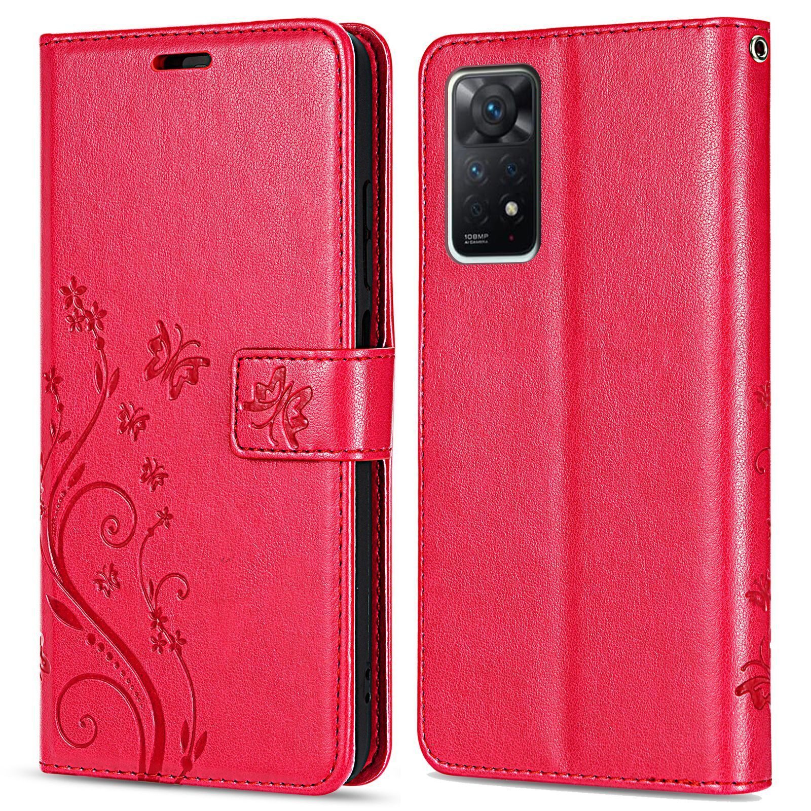 betterfon Handyhülle Handytasche für Xiaomi Redmi Note 11 Pro / Redmi Note 12 Pro 4G, Bookstyle-Hülle: Magnetverschluss 3 Kartenfächer & Standfunktion