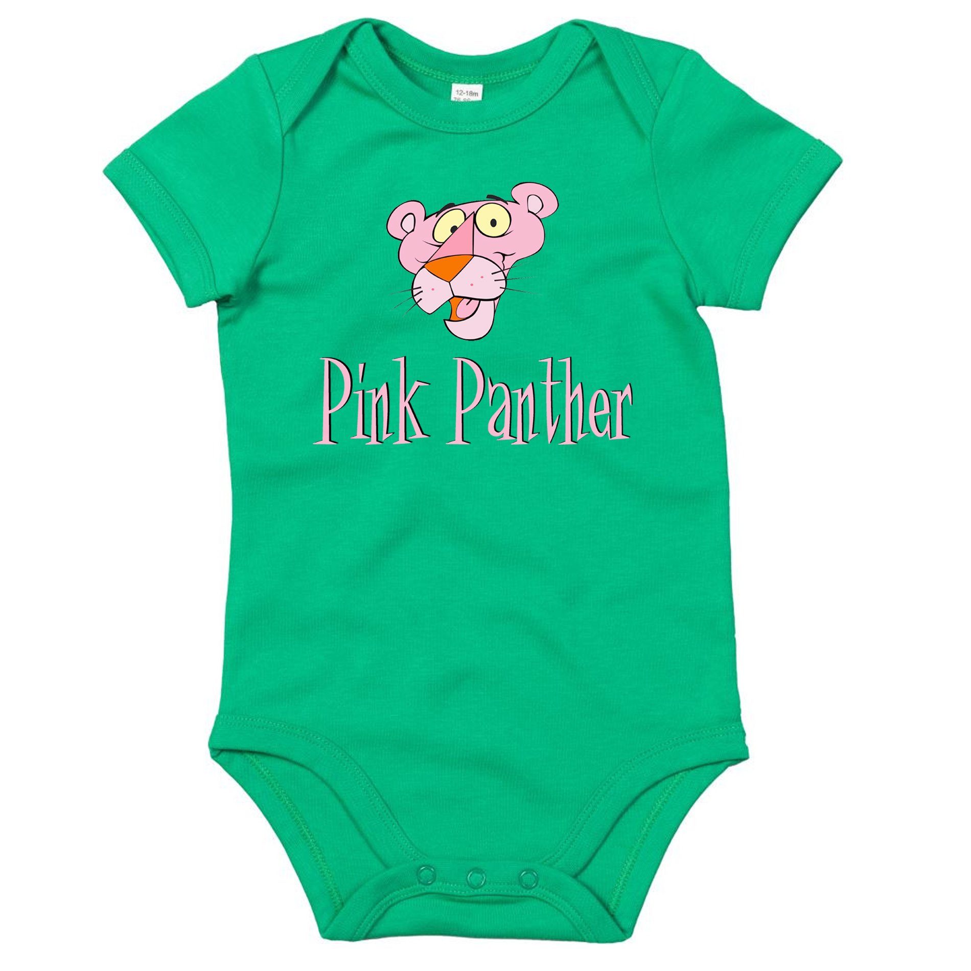 Blondie & Brownie Strampler Kinder Baby Pink Panther Rosarote Inspector Comic Cartoon Grün | Sommeroveralls