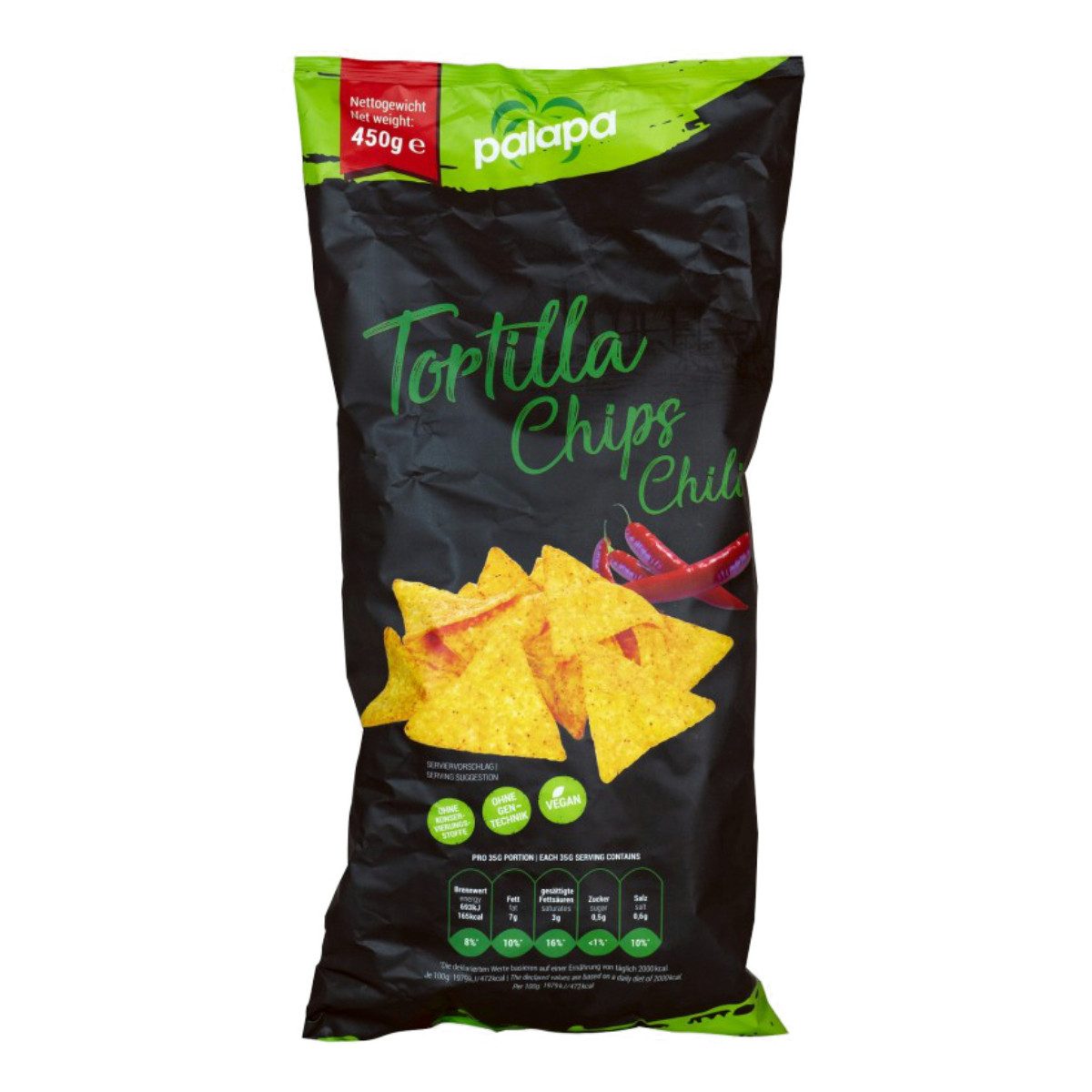 Palapa Knabberei, Palapa Tortilla Chips mit Chili Geschmack Maismehl Nachos 450g