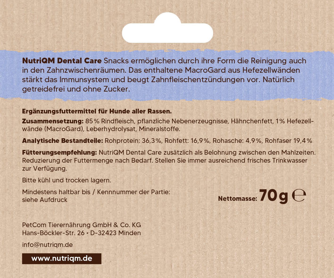 NutriQM Dental Care Rind, Snack für: Hund