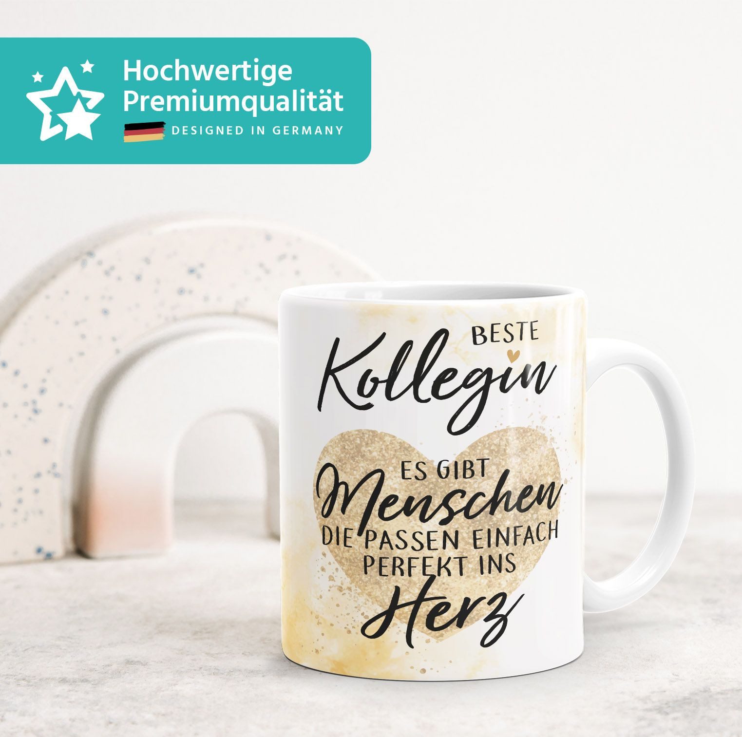 SpecialMe Tasse Kaffee-Tasse Beste Kollegin Herz Geschenkidee Arbeitskollegin, Keramik