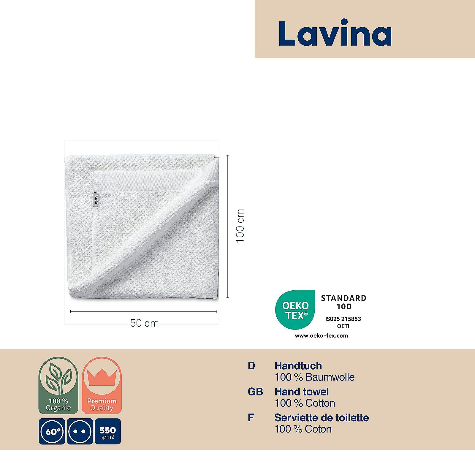 kela Handtuch Lavinia 23930, 100% Baumwolle