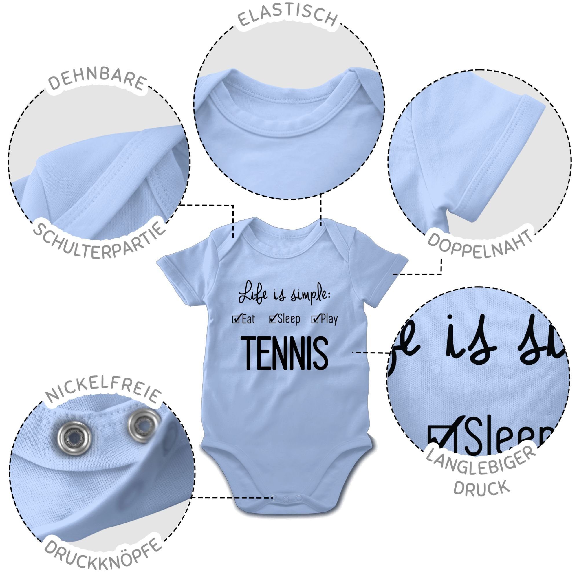 Babyblau 1 Life Baby & Bewegung Sport is Tennis Shirtracer Shirtbody simple