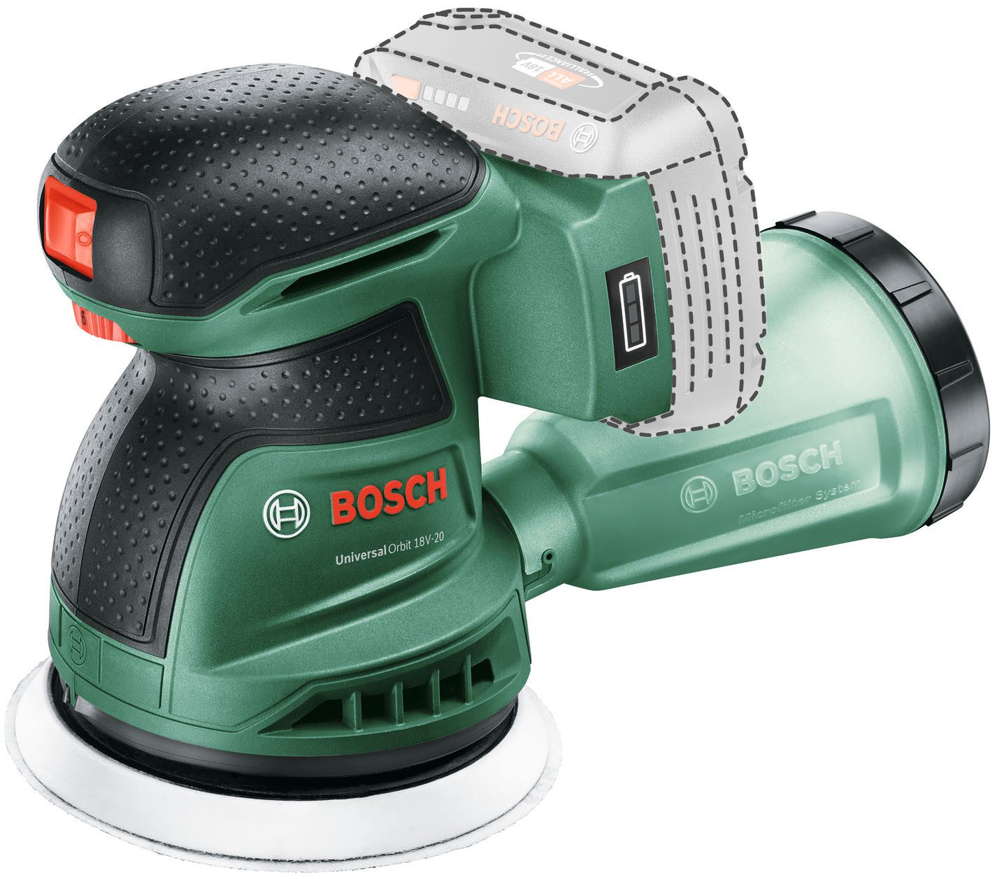 Bosch Home & Garden Akku-Exzenterschleifer »UniversalOrbit 18V-20«, Inkl. 1x Akku 2,0 Ah und Ladegerät