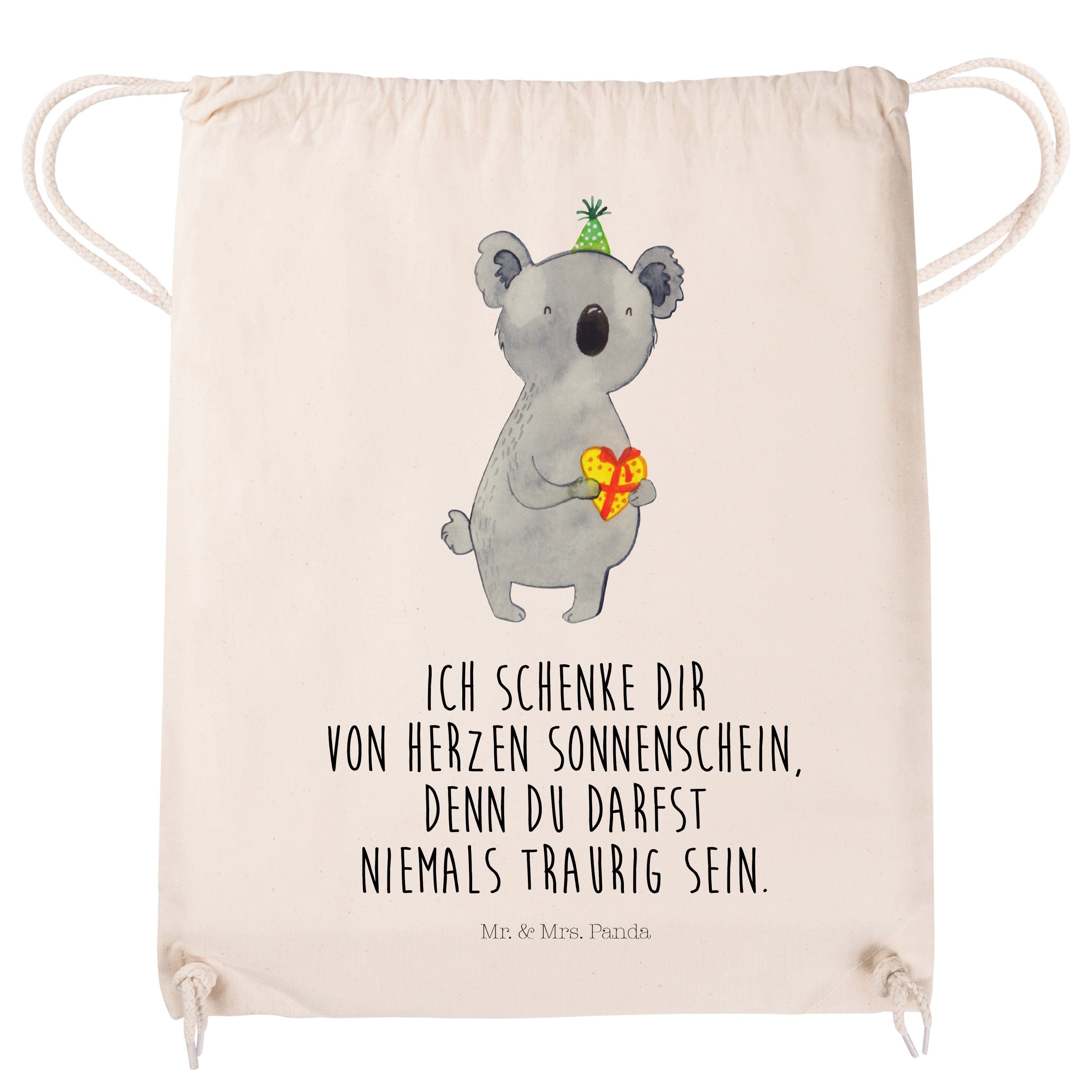 (1-tlg) Panda Geschenk Koala Gebur & - Sportbeutel Mrs. - Kinder, Stoffbeutel, Mr. Transparent Sporttasche