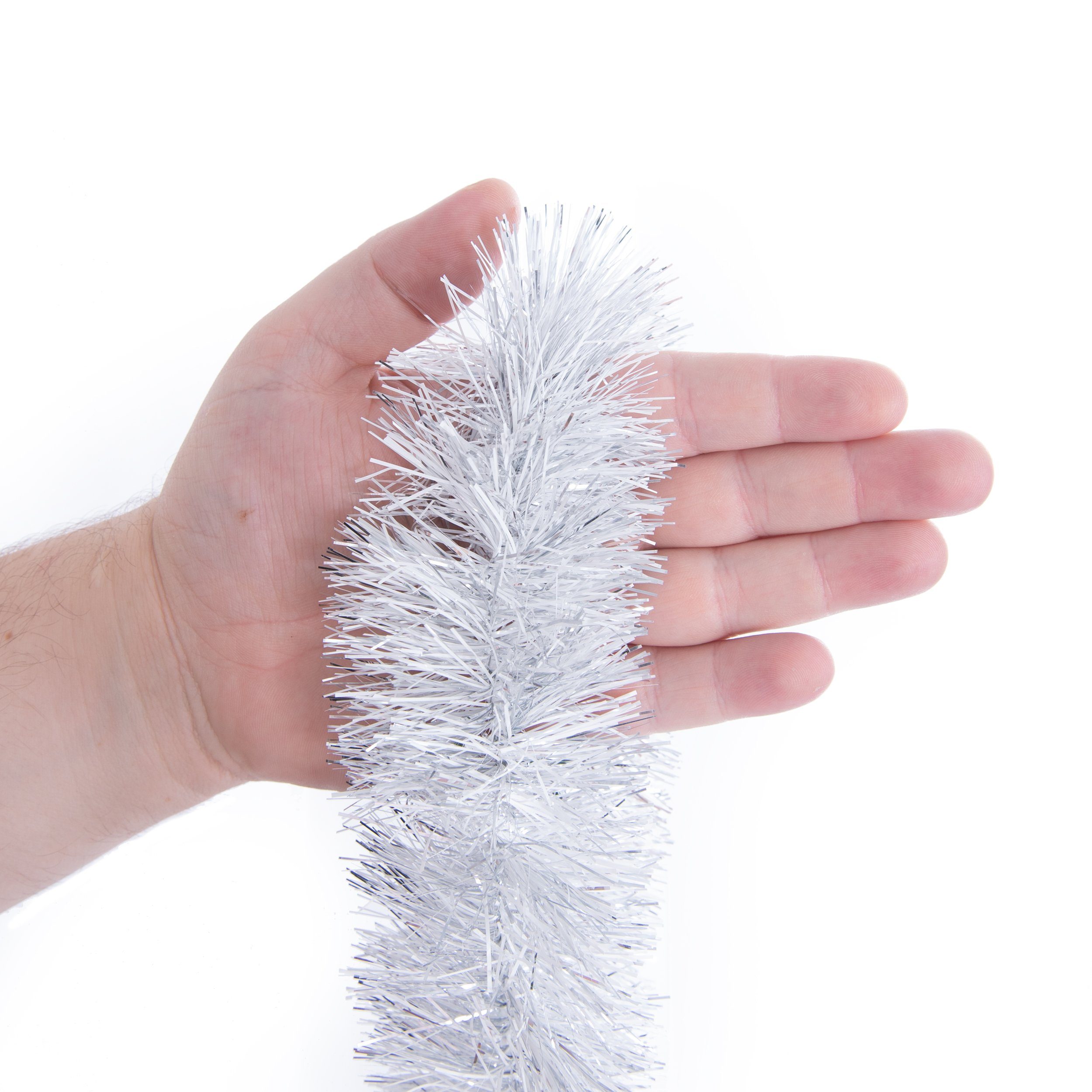 DekoPrinz® Girlanden Weihnachtsschmuck künstlich, Perlweiß, Ø70mm x 6m