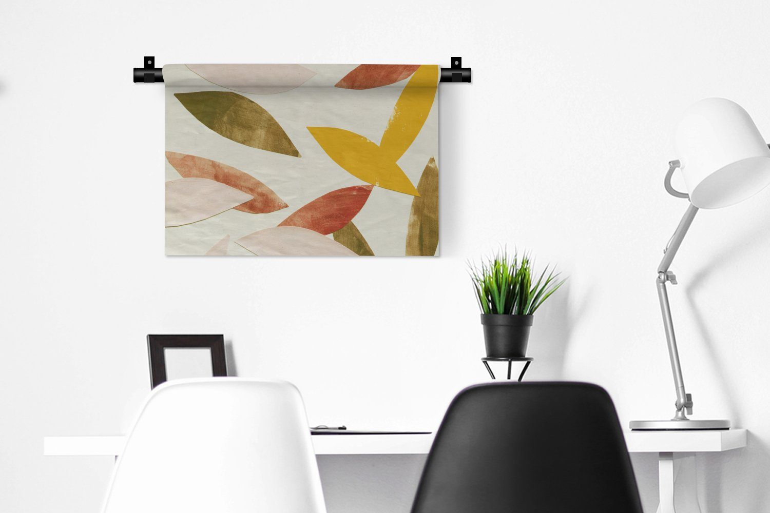 MuchoWow Wanddekoobjekt Blätter - Pflanzen Wandbehang, Wanddeko - für Farben Wohnzimmer, Kinderzimmer Schlafzimmer, Pastell, - Kleid