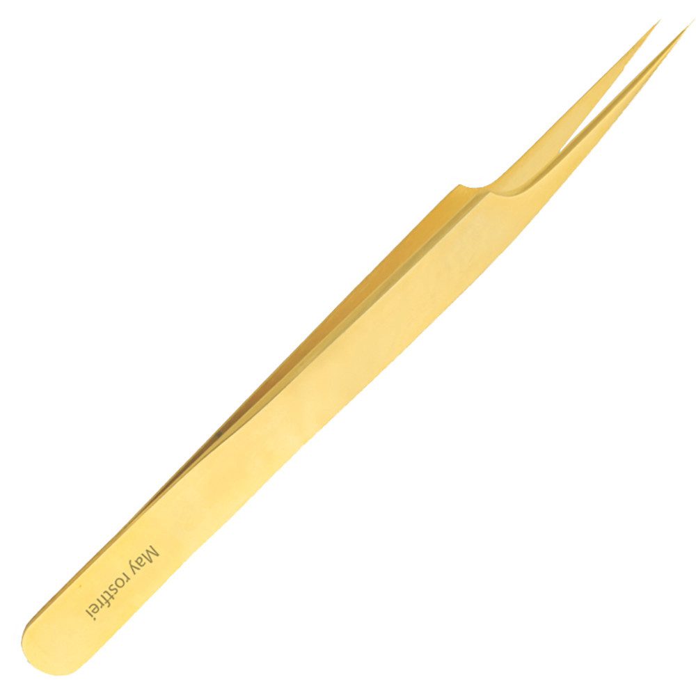 May Wimpernzange Pinzette für Wimpernverlängerung vergoldet - Wimpernpinzette - Eyelash