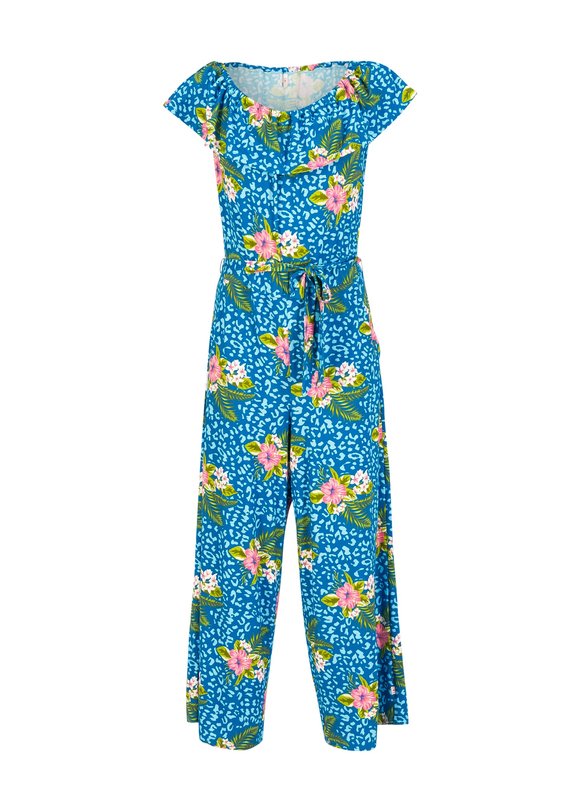 Blutsgeschwister Jumpsuit Hula Moo Moo - tropocal hibiscus leo