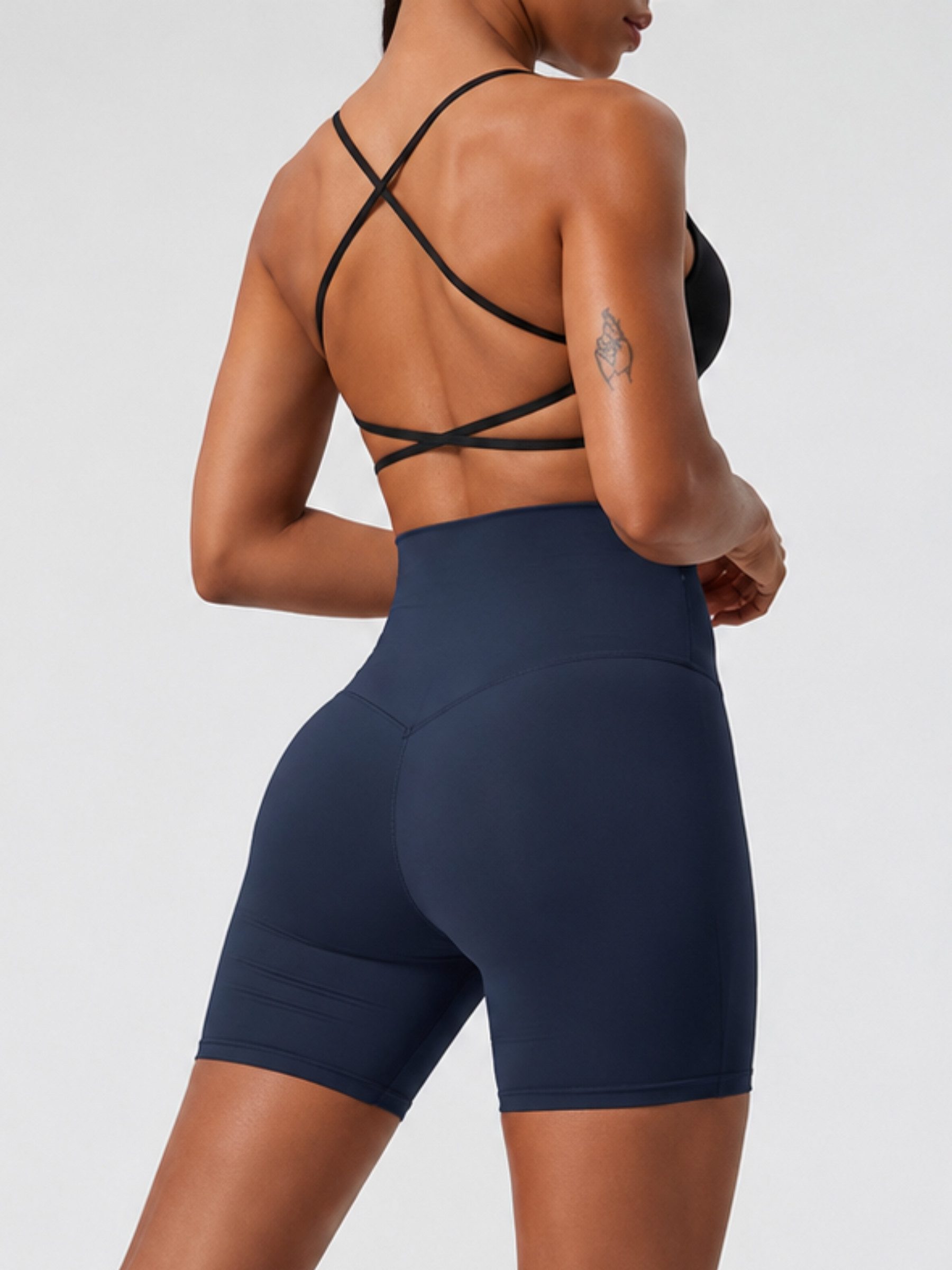 FemmeTone Radlerhose »Skin-Touch« – Nahtlose Yoga-Shorts, High-Waist & blickdicht Kurze Shaping-Tights – Seamless Leggings, Bauch-Weg