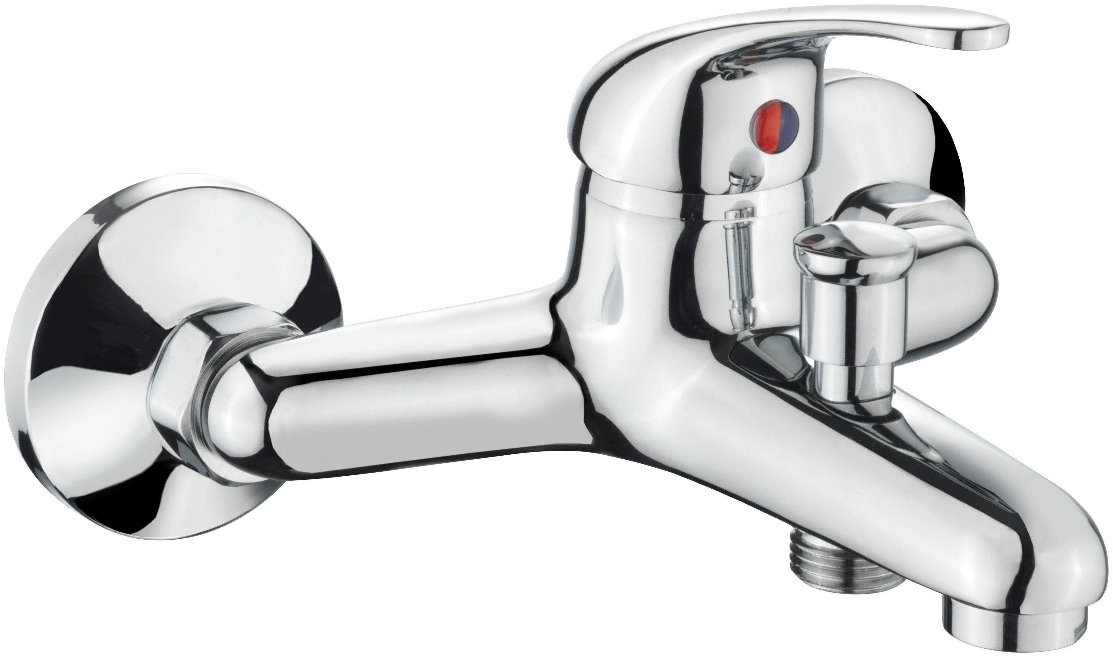 CON:P Badarmatur Einhebelarmatur "Anza", Messing, verchromt, 1/2 Zoll Brauseabgang