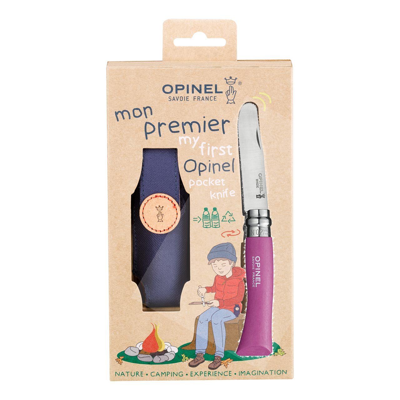Opinel Taschenmesser Opinel No 7, Kindermesser, rostfrei, Buchenholz, Etui