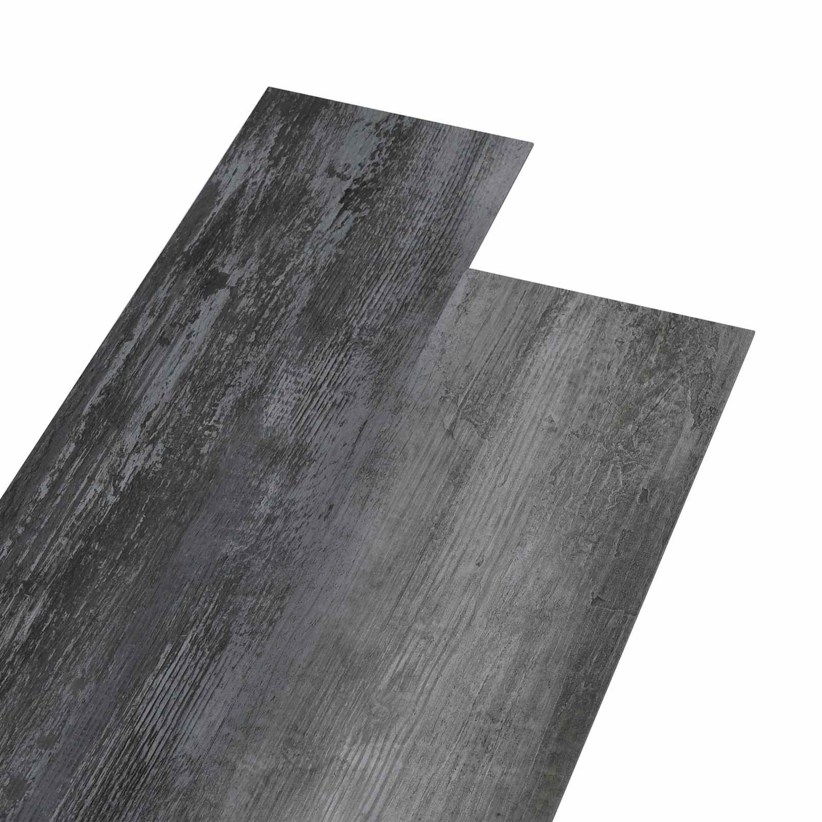 vidaXL Vinyllaminat 5,02 mÂ² Selbstklebende Bodenplanken 36er Set Glänzendes Grau 5,02 m²