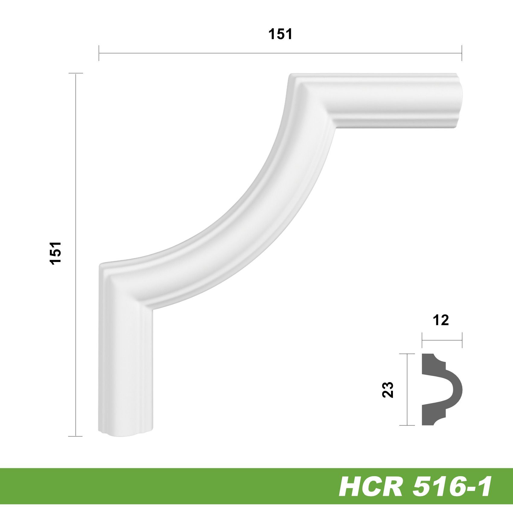 Hexim Zierleiste HCR516-1, 2 Ecken, HEXIM Eckstück aus PU-Polyurethane -  extrem widerstandsfähig, schneeweiß & modern (2 Stück HCR516-1) Stuck  Verzierung Rahmen Vertäfelung Weiß