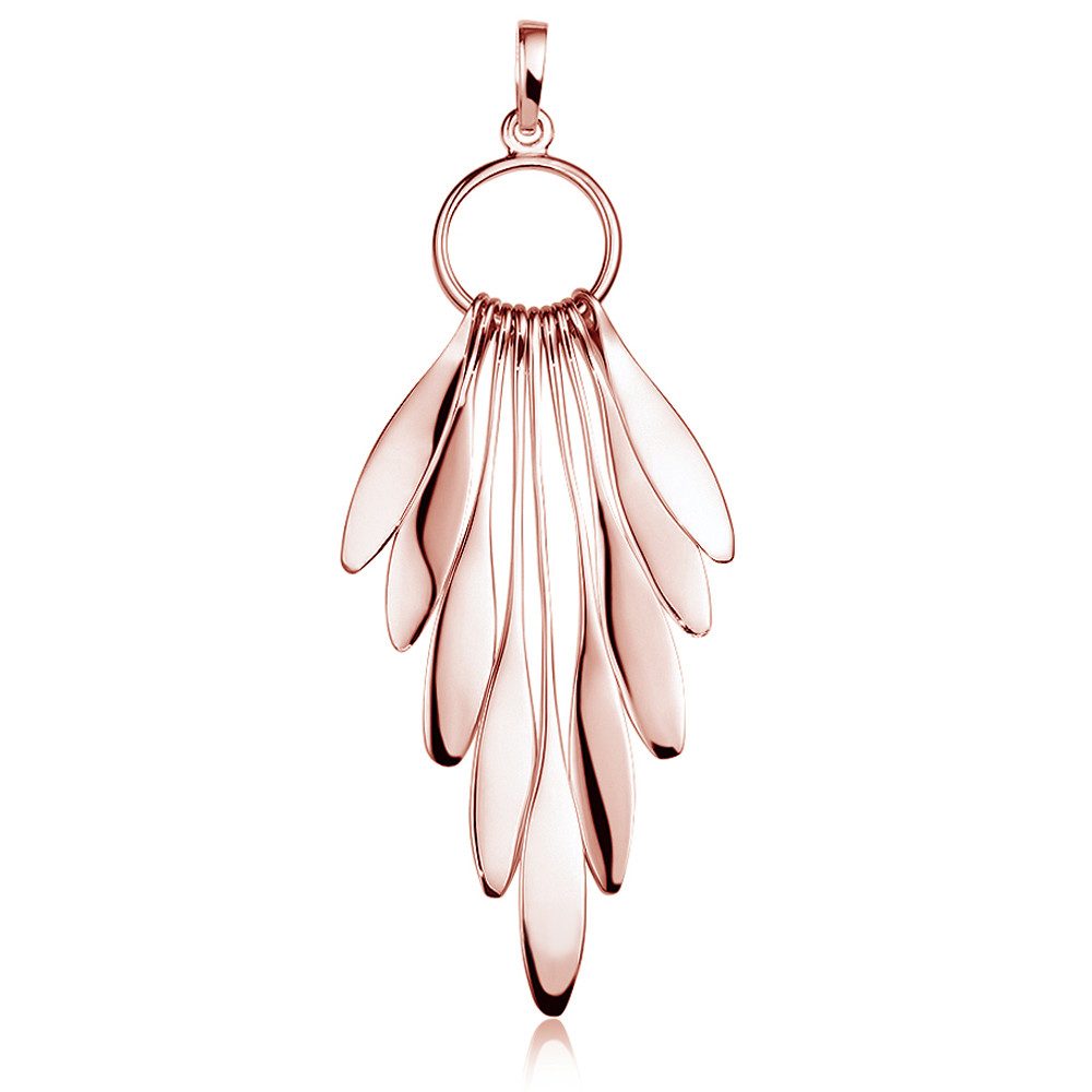 Materia Kettenanhänger Damen Rosegold Tropfen lang freischwingend KA-449, Sterlingsilber, rosevergoldet