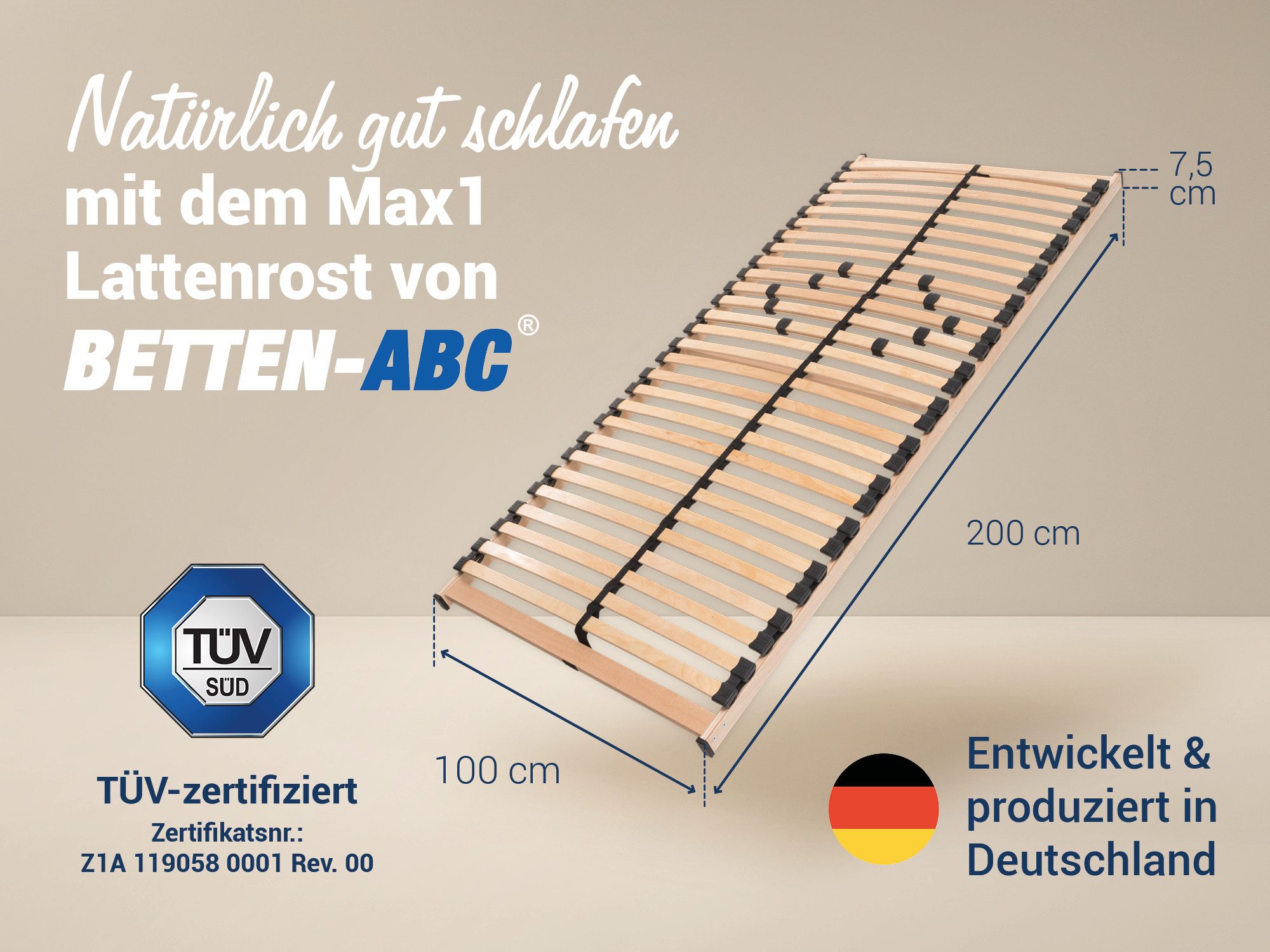 Lattenrost Max1 Lattenrost- fertig montiert, Betten-ABC, Kopfteil Nicht ver günstig online kaufen