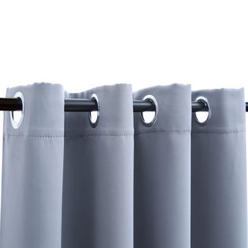 Vorhang Verdunkelungsvorhänge mit Metallösen 2 Stk. Grau 140x245cm, furnicato