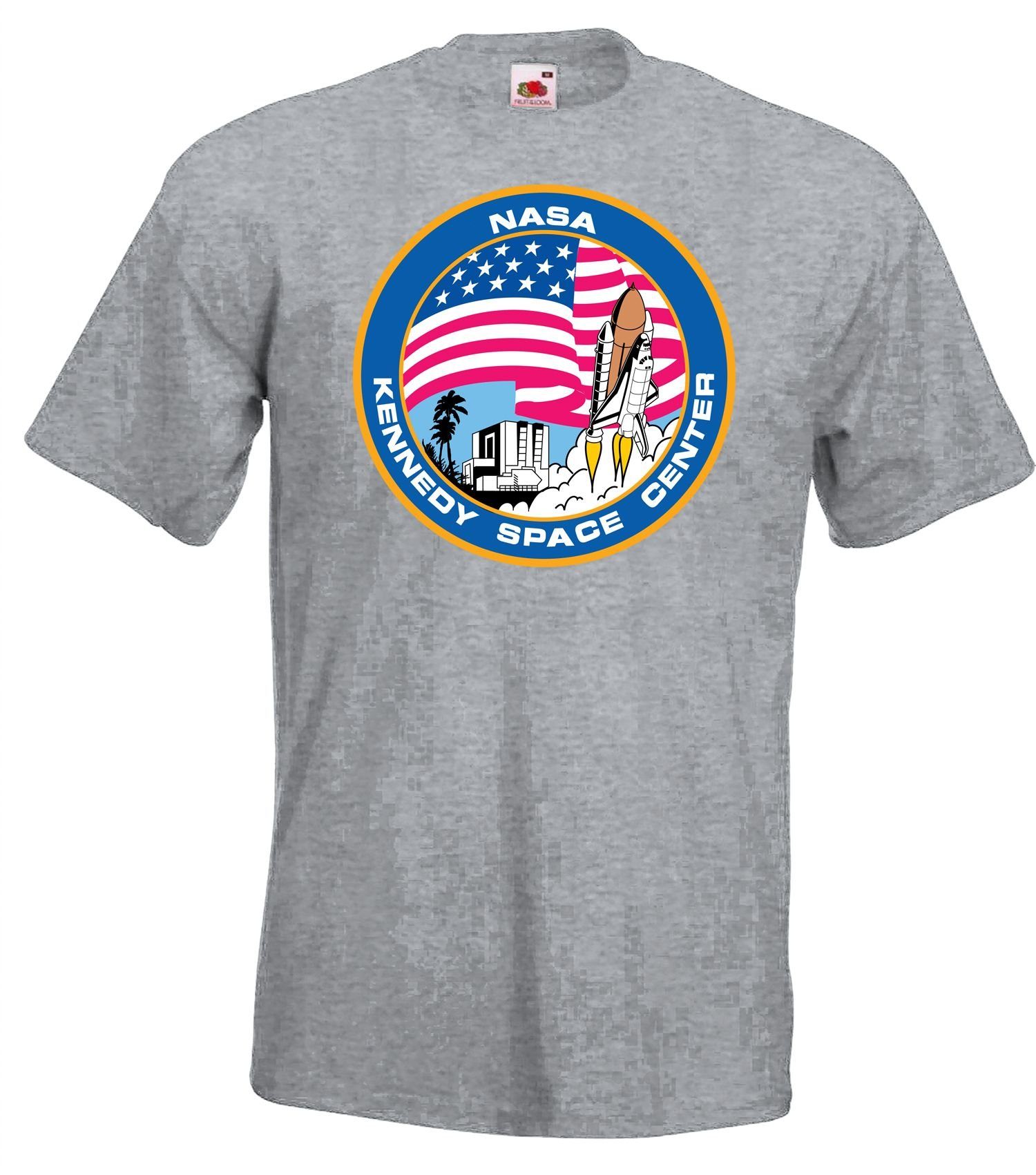 Youth Designz T-Shirt Kennedy Space Center Herren T-Shirt mit trendigem Frontprint Grau
