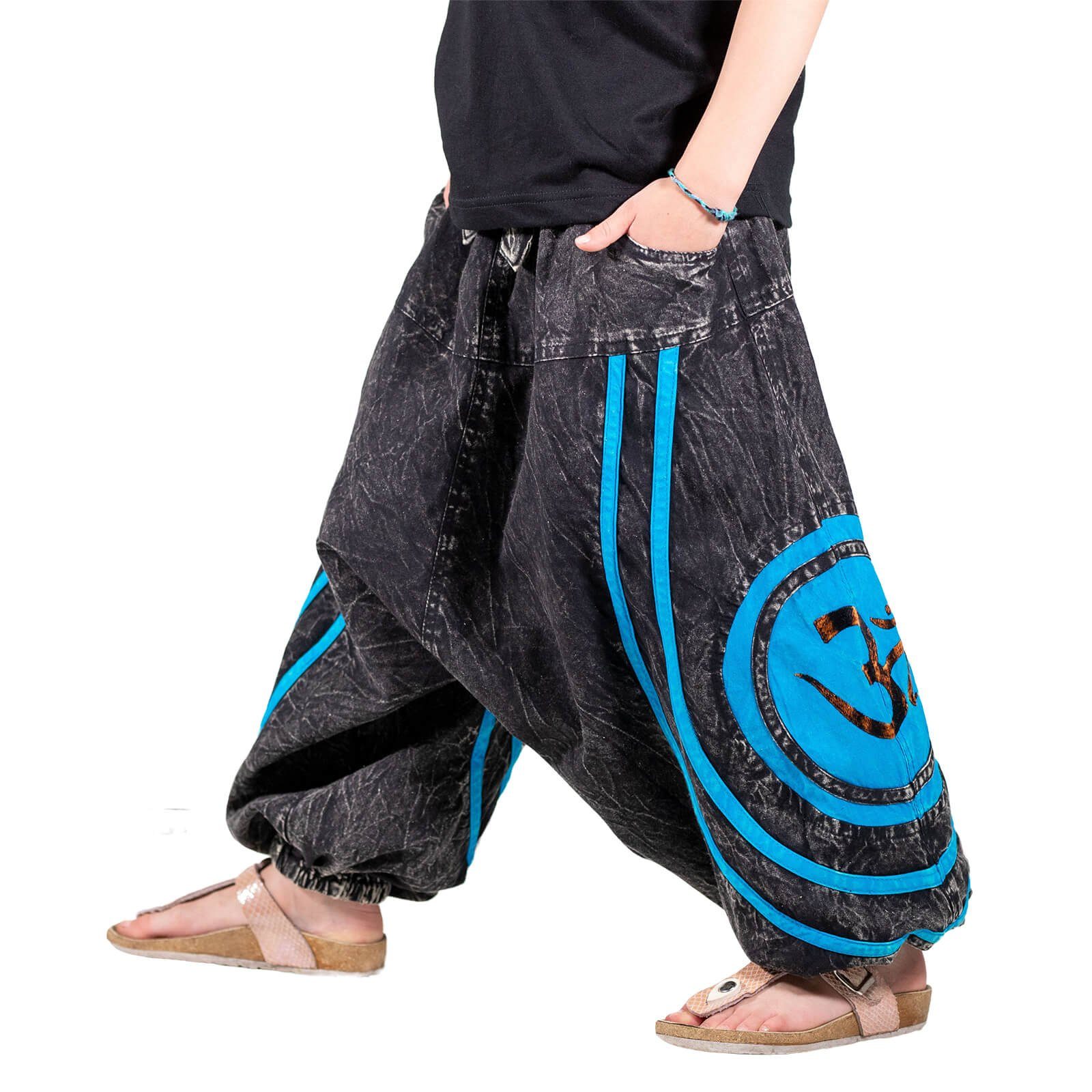 KUNST UND MAGIE Haremshose/Jodhpur-Hose Kunst&Magie Coole Kinder Haremshose Aladin Hose Hippie Stonewashed OM