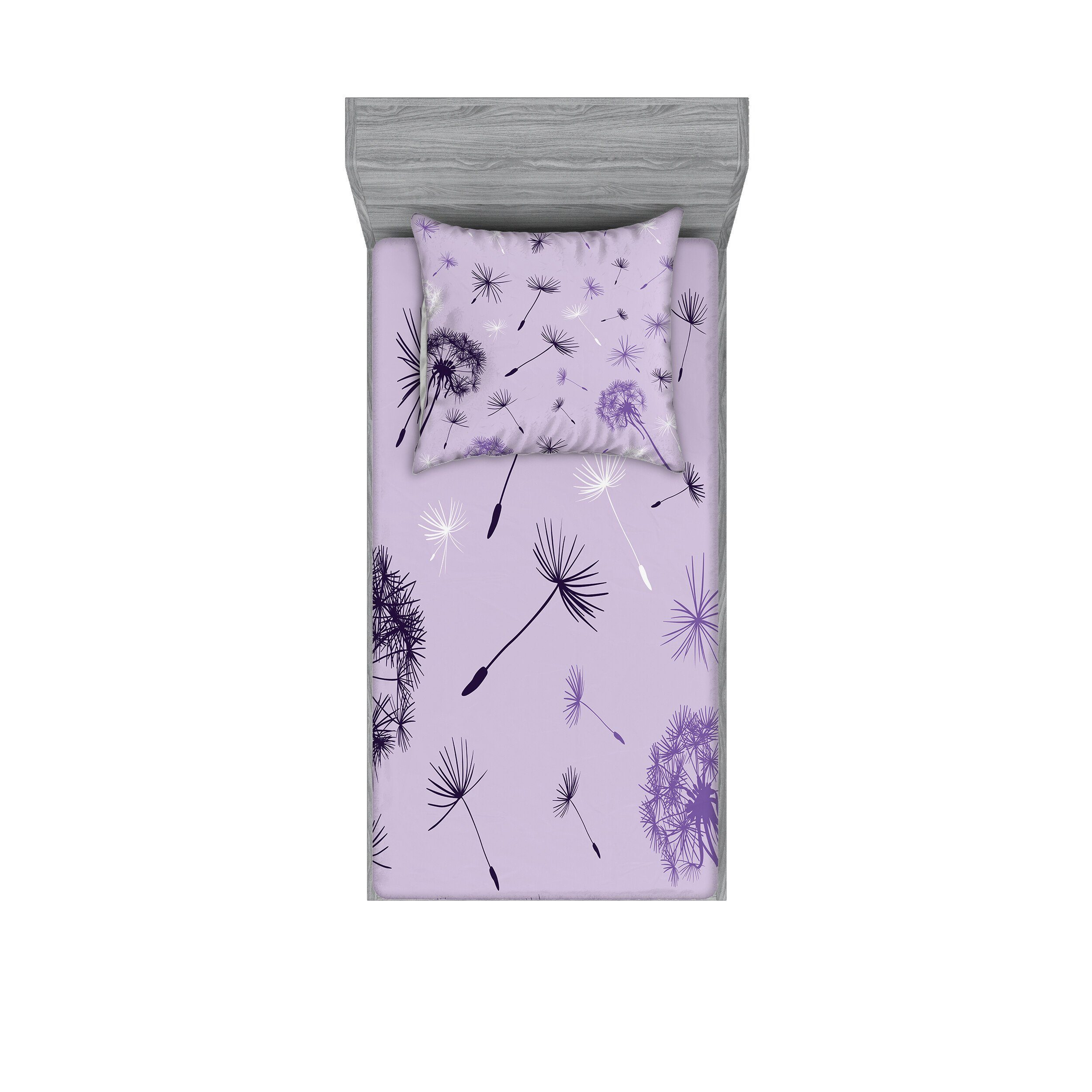 Abakuhaus Постельное белье bedrucktes 2-teiliges Постельное бельеset, Microfaser, Löwenzahn Botanik Lila-Ton