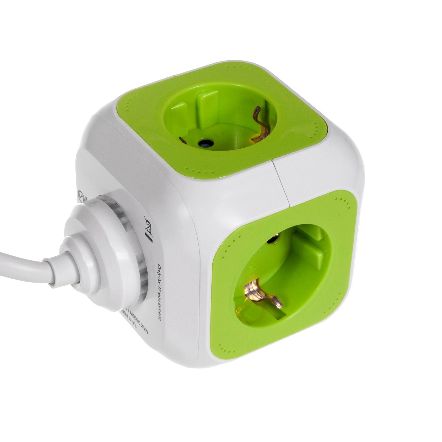 GreenBlue GB118G Mehrfachsteckdose (4-fach Schuko-Anschluss + 2 USB-Anschlüsse, inkl. Halterung, Kindersicherung, Kabellänge 1.4 m)