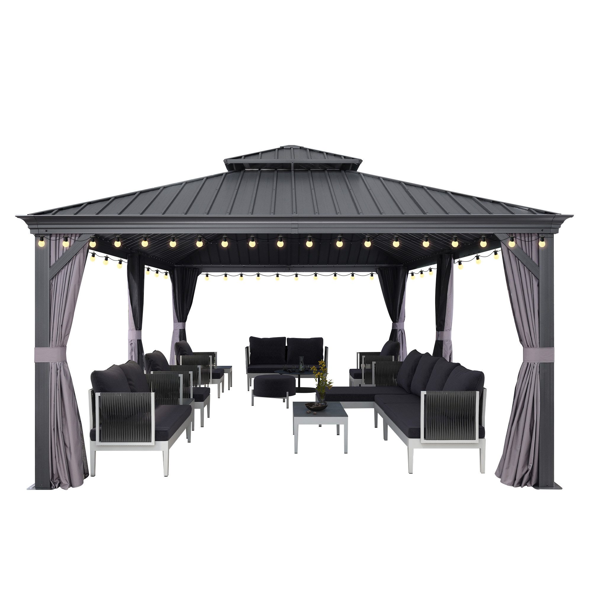 PURPLE LEAF Pavillon Hardtop Aluminium Pergola günstig online kaufen