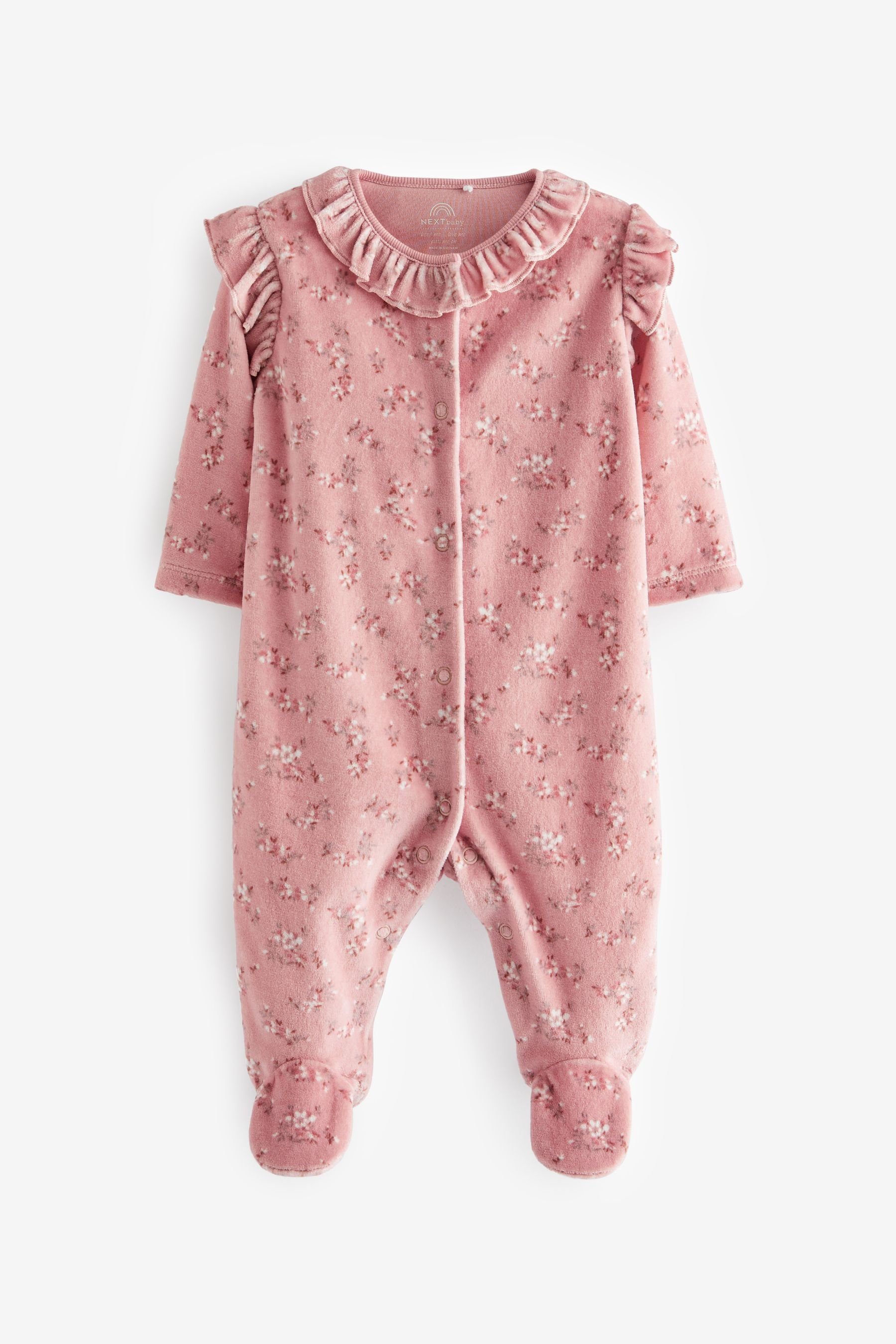 Blush Pink Schlafanzug (1-tlg) Schlafoverall aus Velours Next