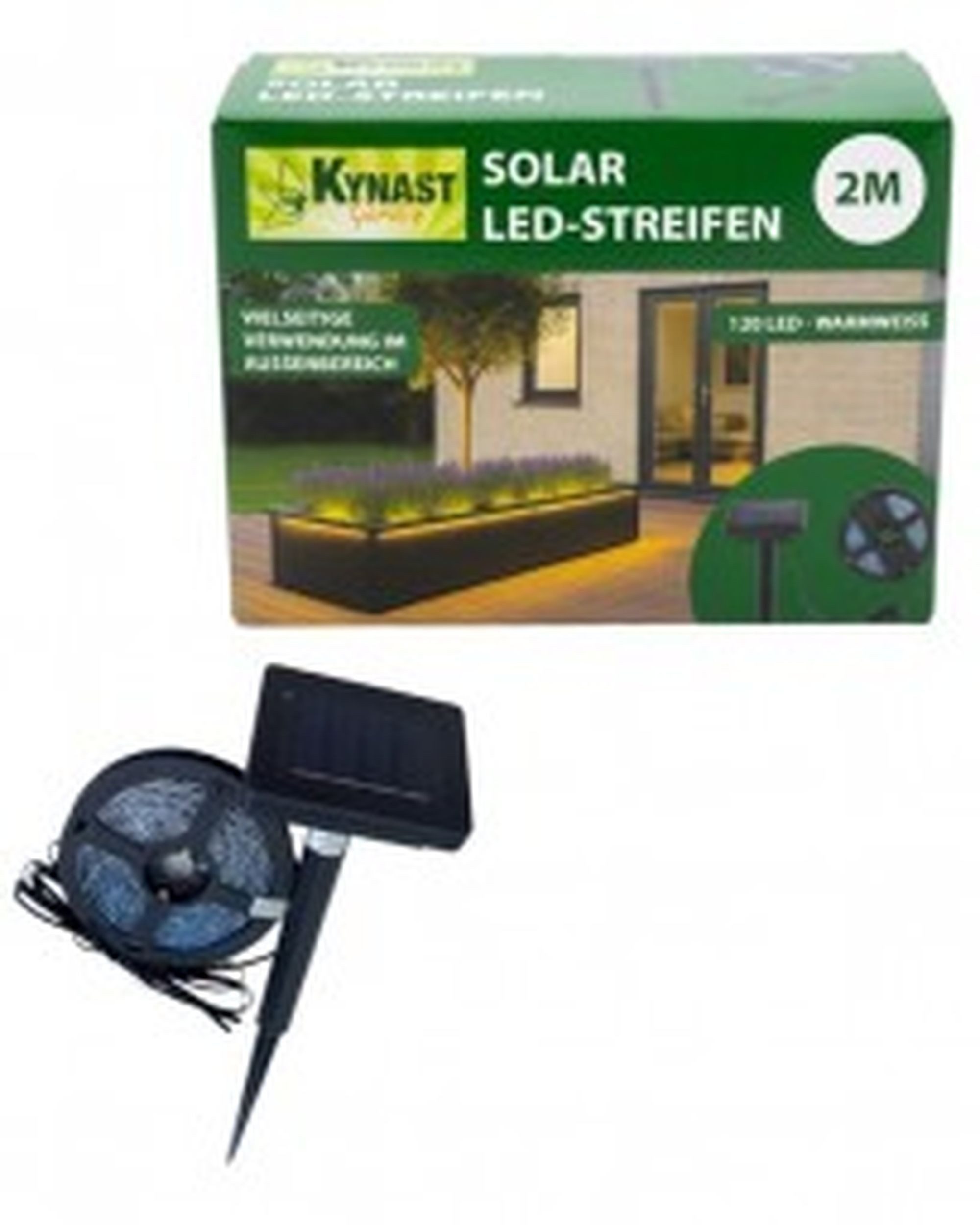 Kynast Garden LED Solarleuchte Solar LED-Streifen 120 LED warmweiß, 2m, IP44 Außenbereich