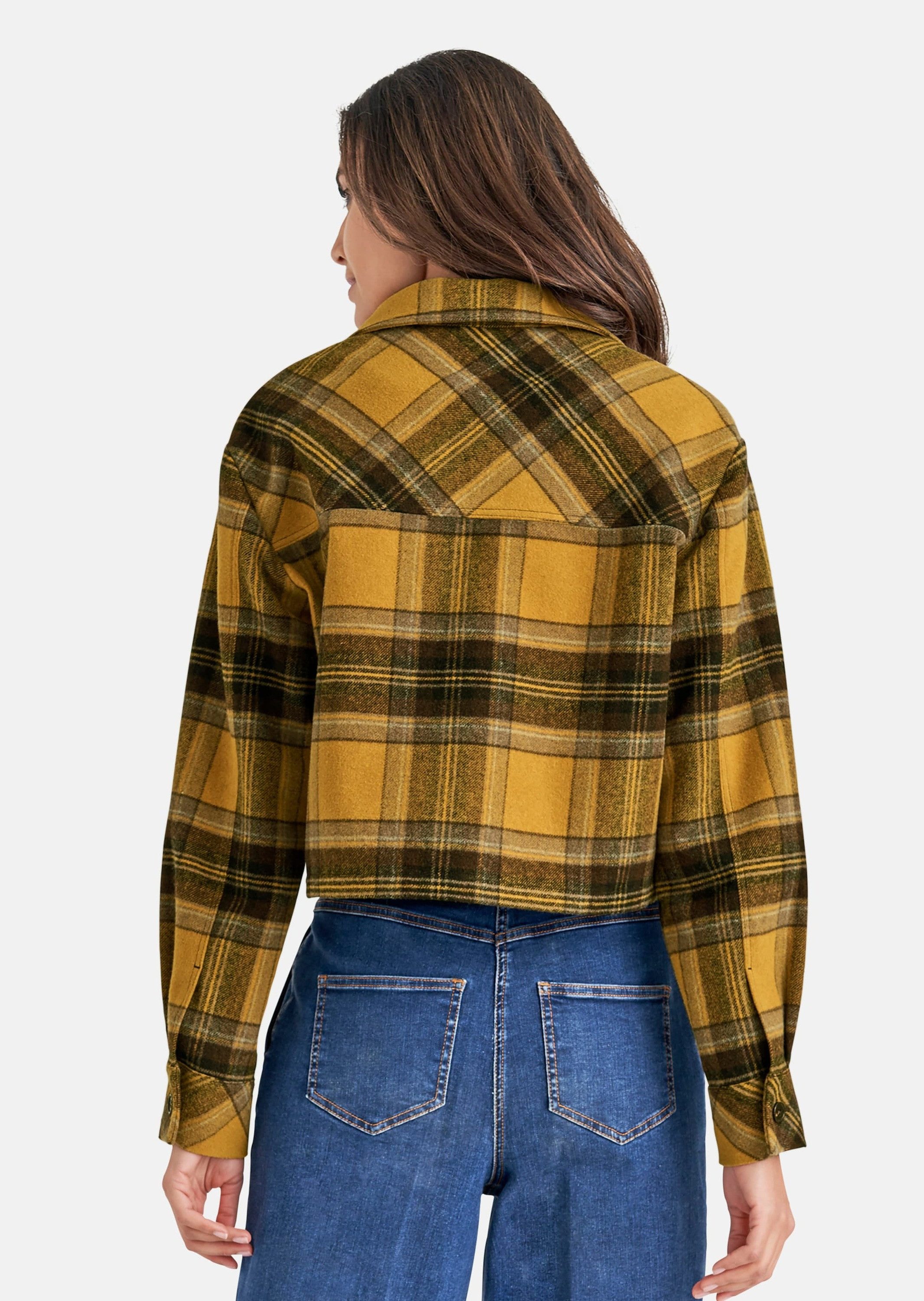 MADELEINE Outdoorjacke Kurzes Shacket im Karodesign