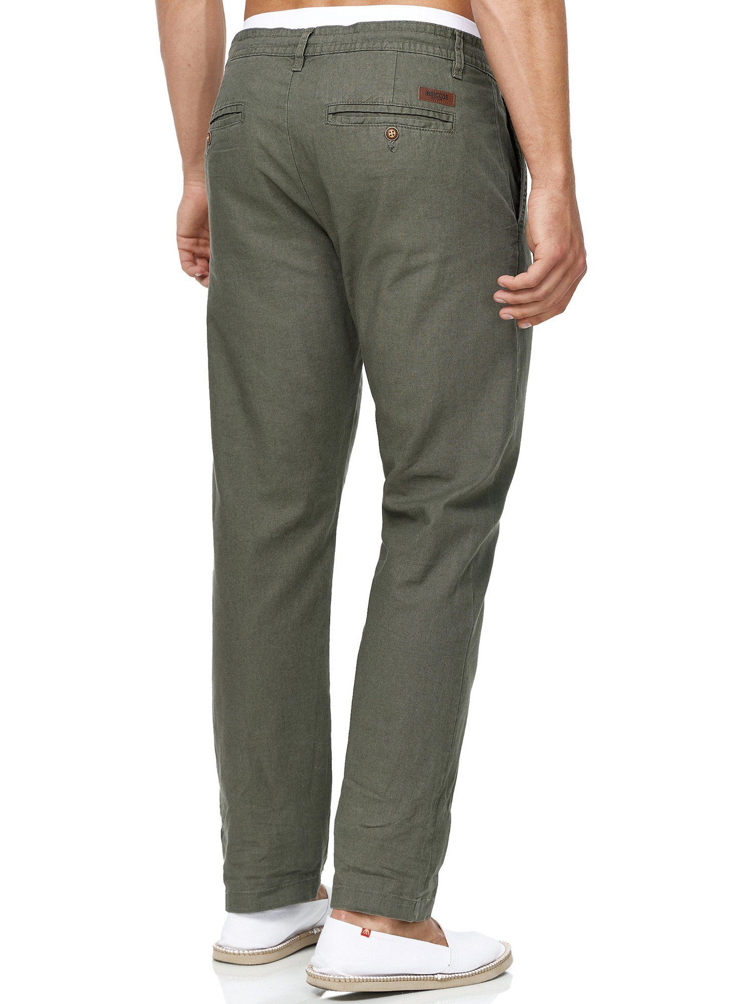 Indicode Leinenhose Herren Veneto Sommerhose Leinen Herrenhose leichte Sommerhose mit Kordelzug