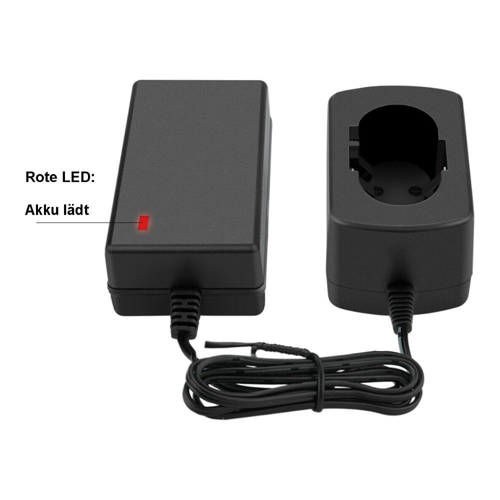 Trade-Shop Ladegerät 21V 1,5A passend für Hitachi B18DLP4 UB18D UB18DL UB18DLC Netzteil (Geeignet für Li-Ion Akkus mit 18V / LED-Anzeige für den Ladezustand)
