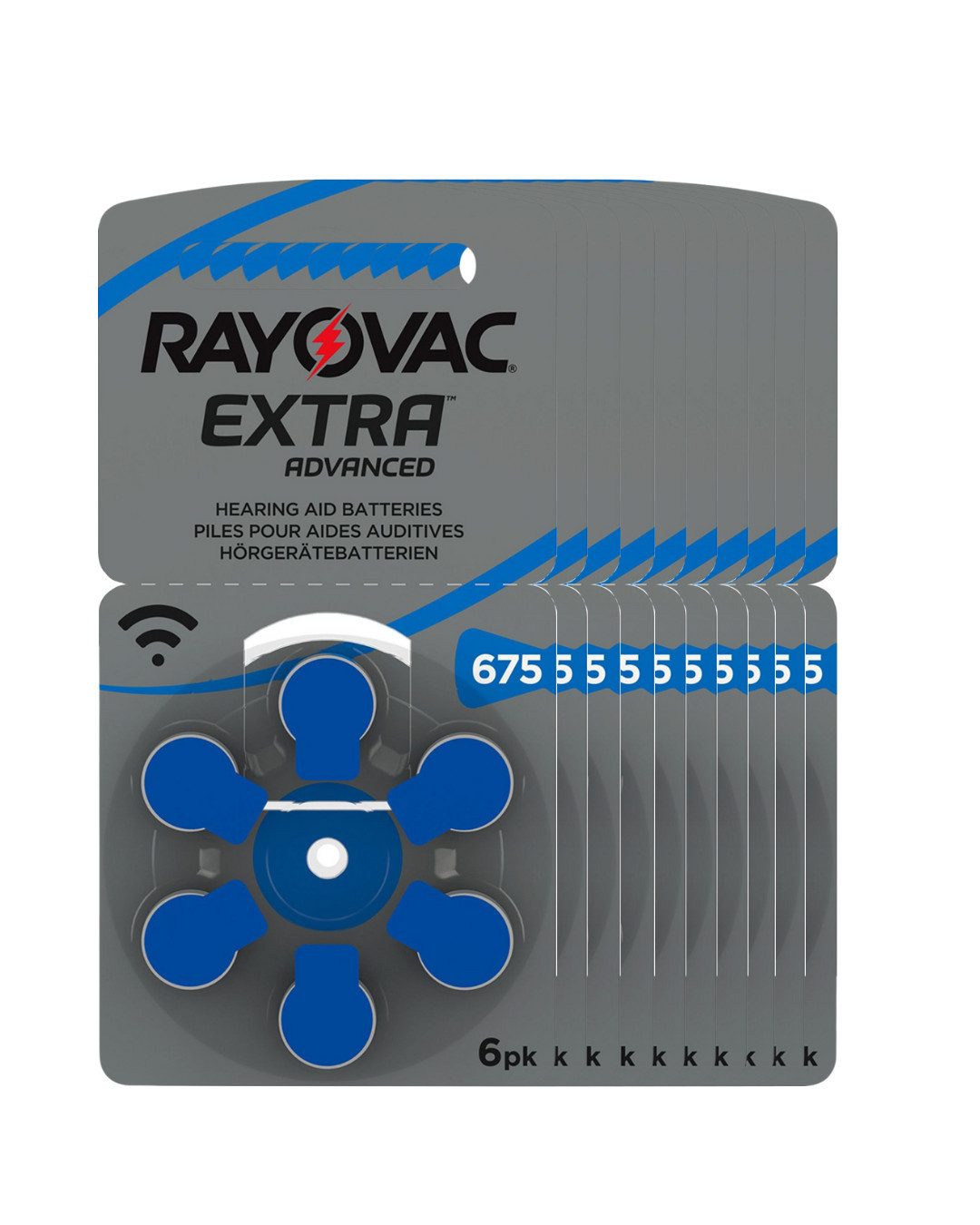 RAYOVAC 10x Rayovac Hörgerätebatterie Zinc Air, 675, 1.4V Extra Advanced Batterie